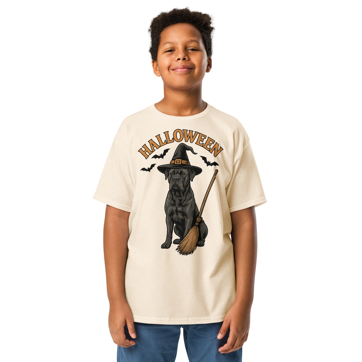 T-shirt classique enfant beige Cane Corso Halloween