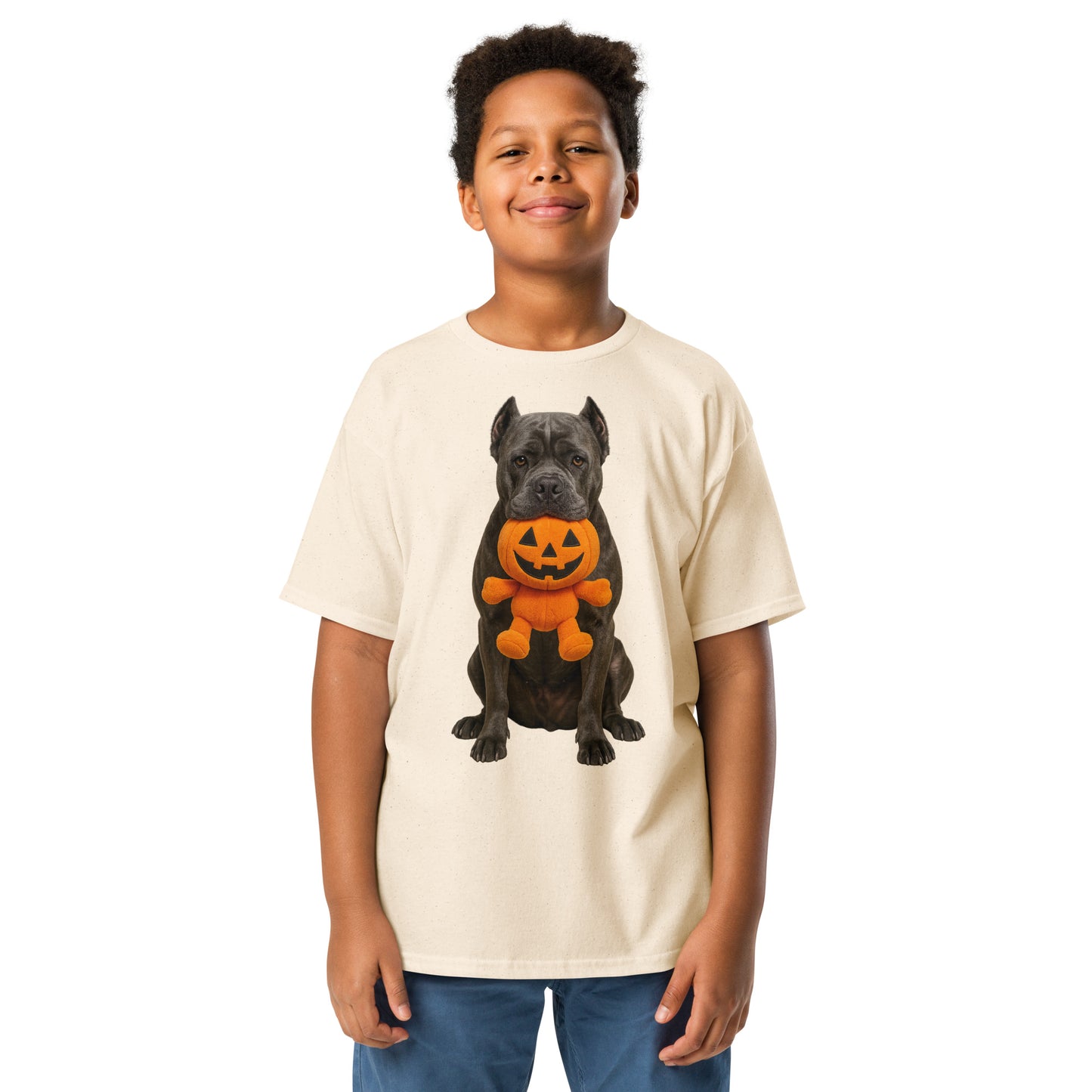 T-shirt classique enfant beige Cane Corso Halloween
