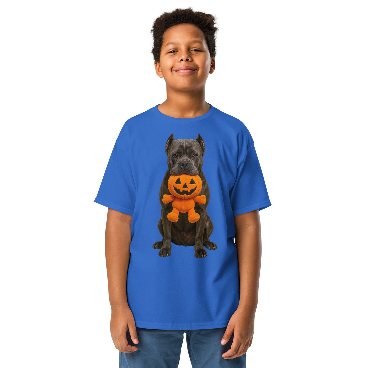 T-shirt classique enfant bleu Cane Corso Halloween