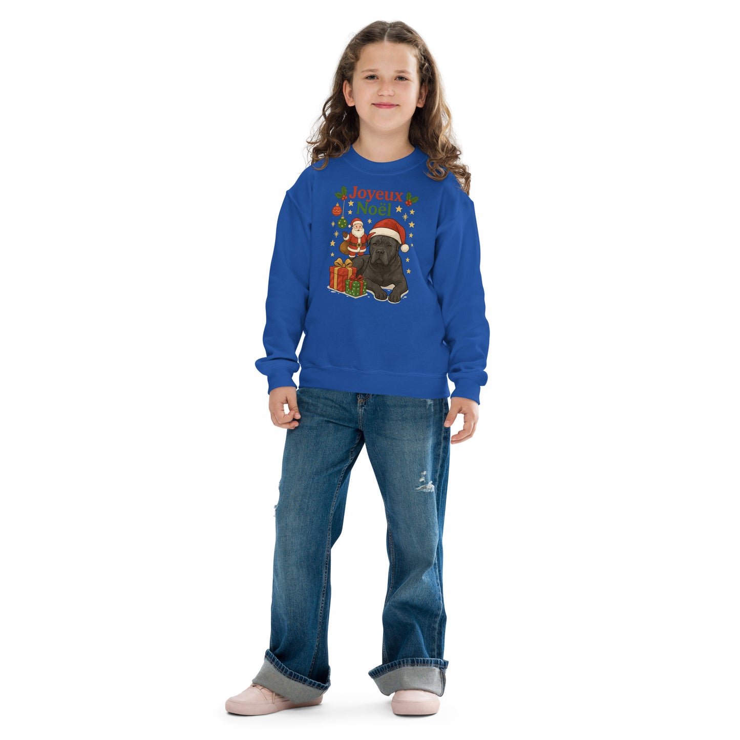 Sweat classique enfant unisexe bleu noel Cane Corso