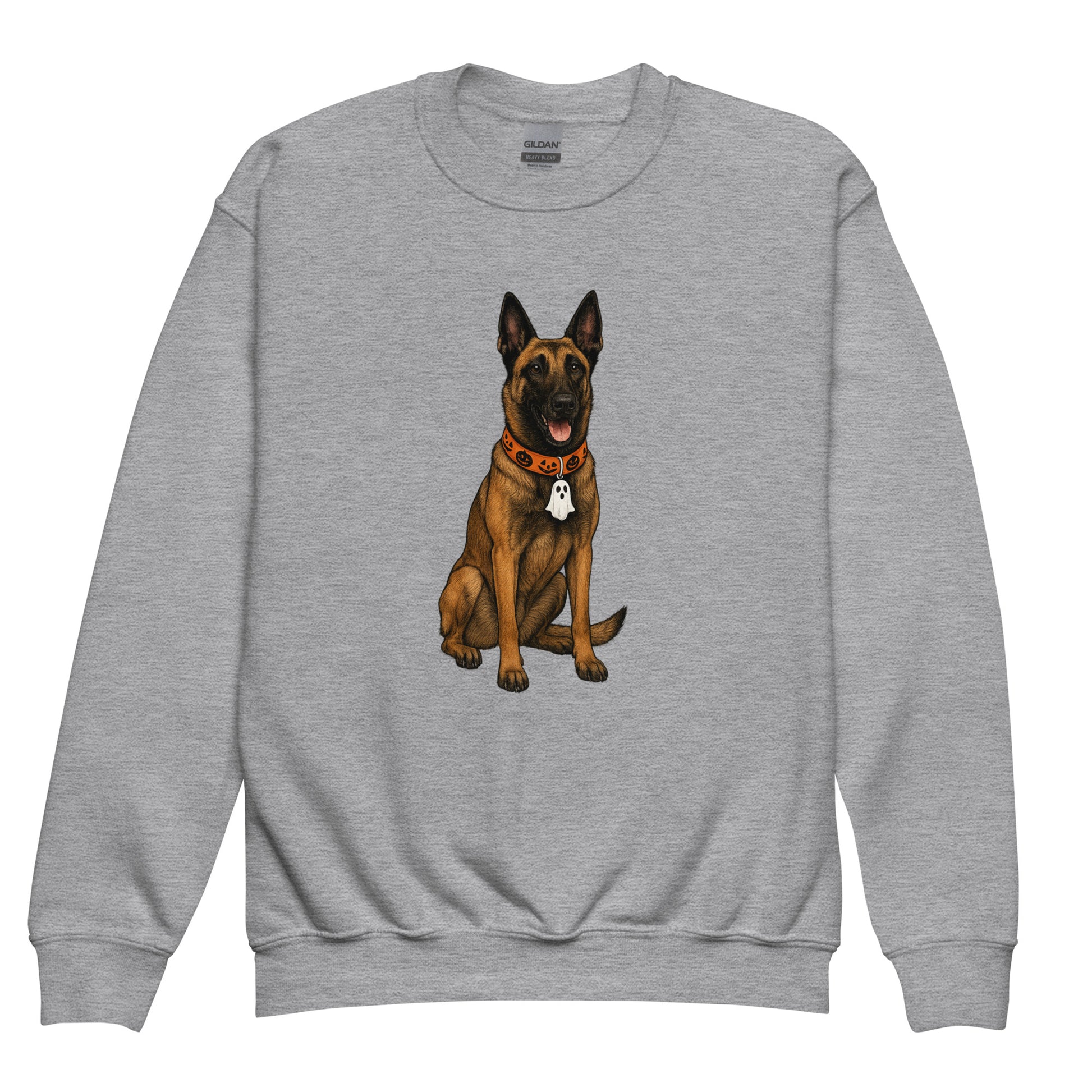 Sweat classique enfant gris Malinois halloween