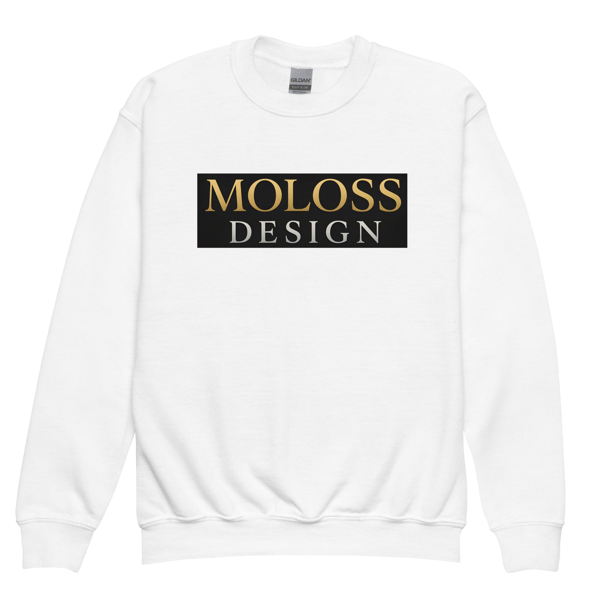 Sweat classique enfant unisexe blanc logo MolossDesign