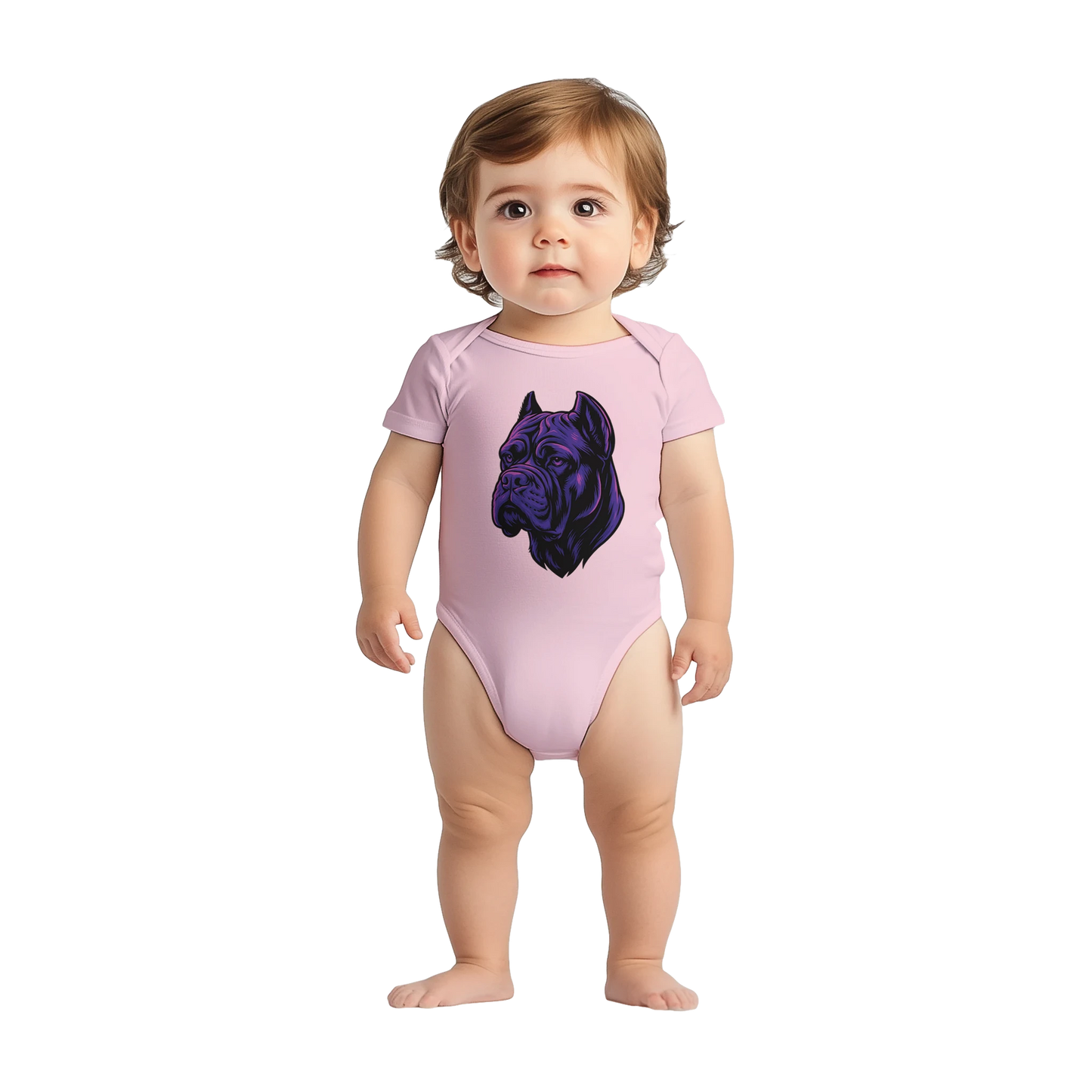 Body bébé rose coton manches courtes Cane Corso