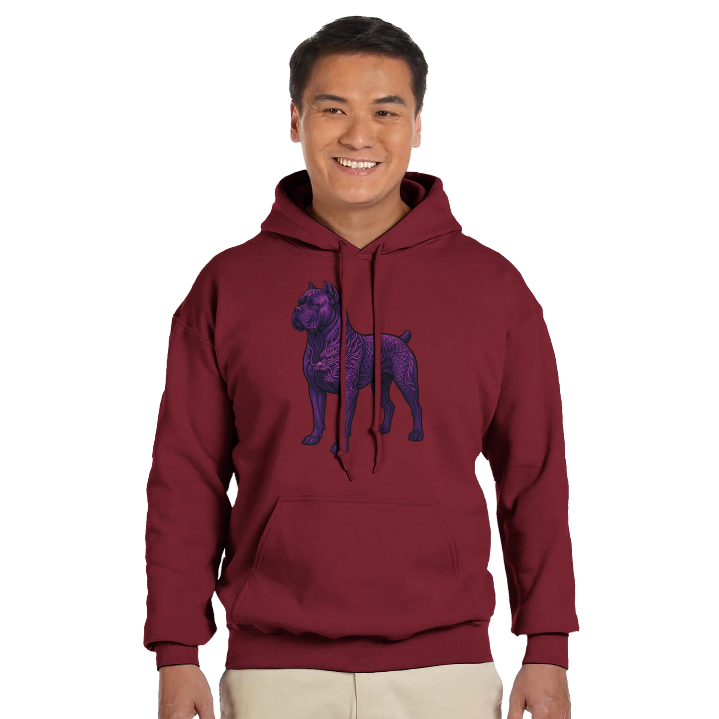 Sweat à capuche adulte unisexe classique rouge Dragon Cane Corso