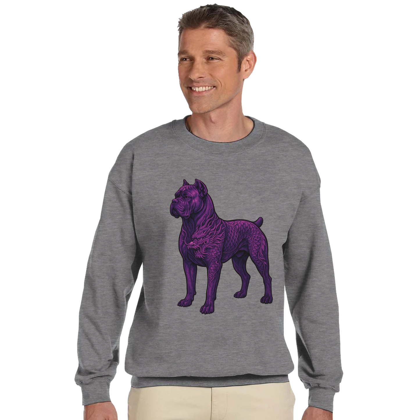 Sweat-shirt adulte unisexe classique ras du cou gris Cane Corso