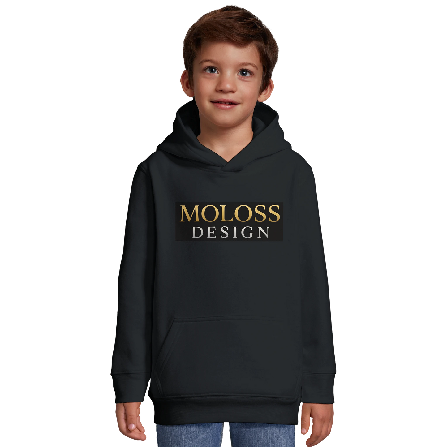 Sweat-shirt à capuche enfant noir MolossDesign