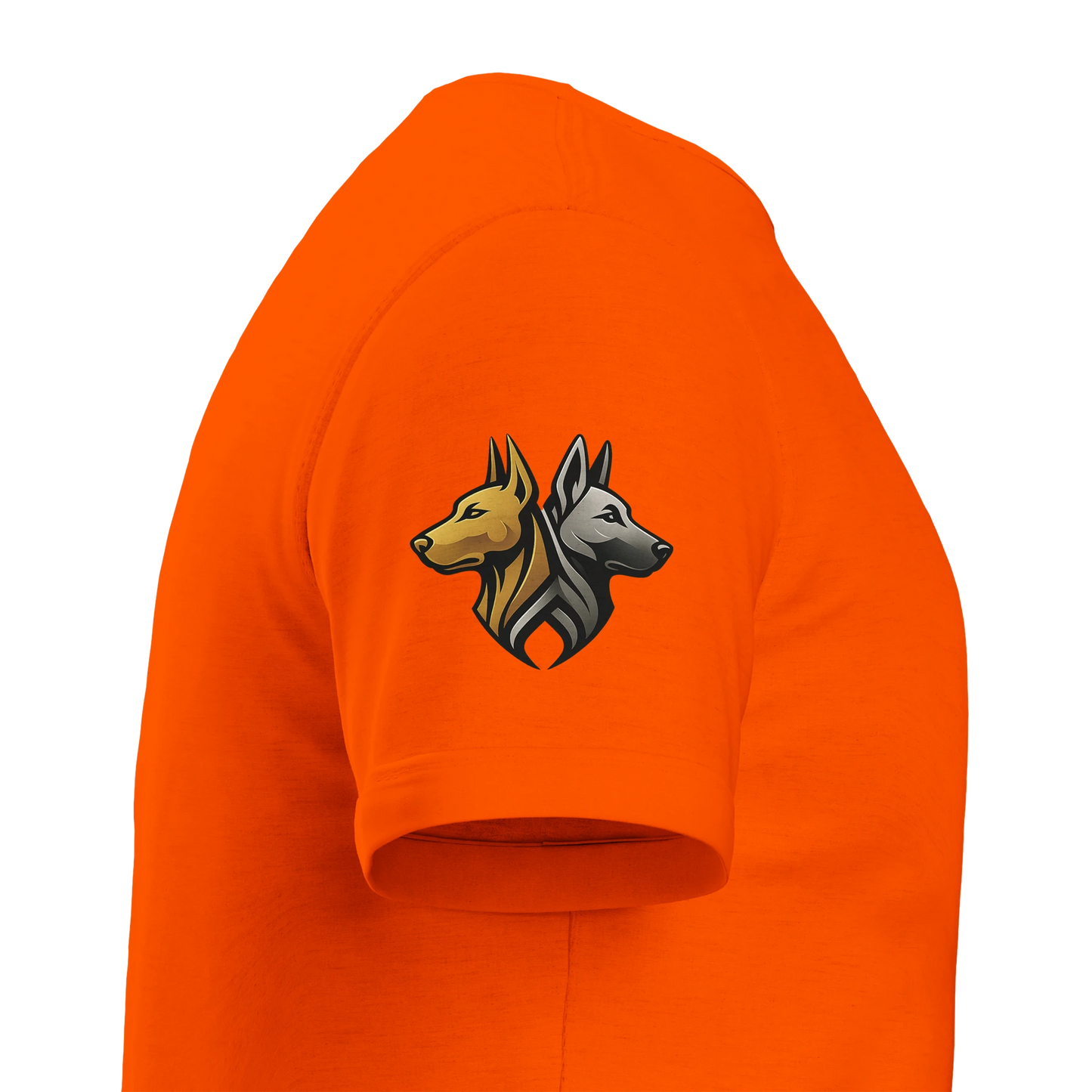 T-shirt unisexe épais ras du cou MolossDesign1 avec logo sur la manche droite MolossDesign