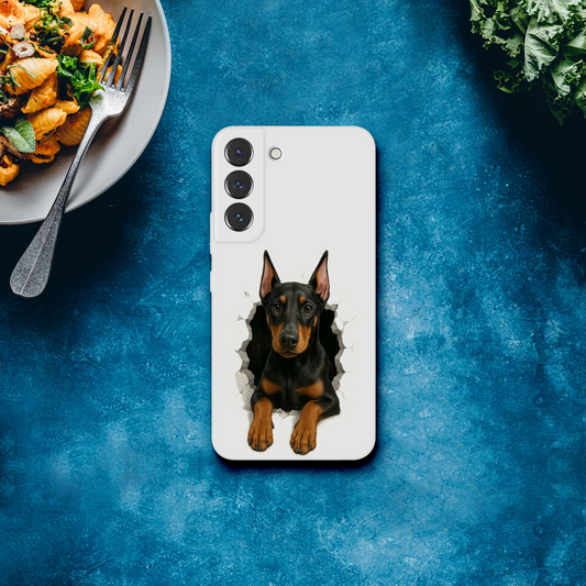 Coque pour Samsung Galaxy S Dobermann trou mur2