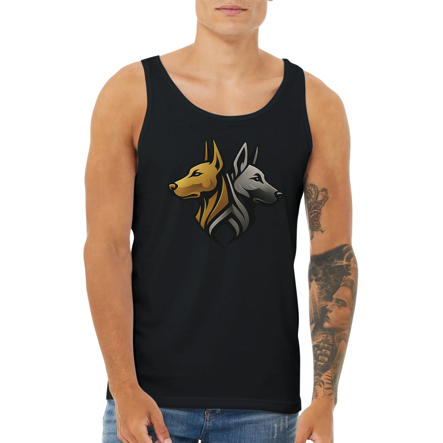 Débardeur adulte unisexe premium noir logo MolossDesign