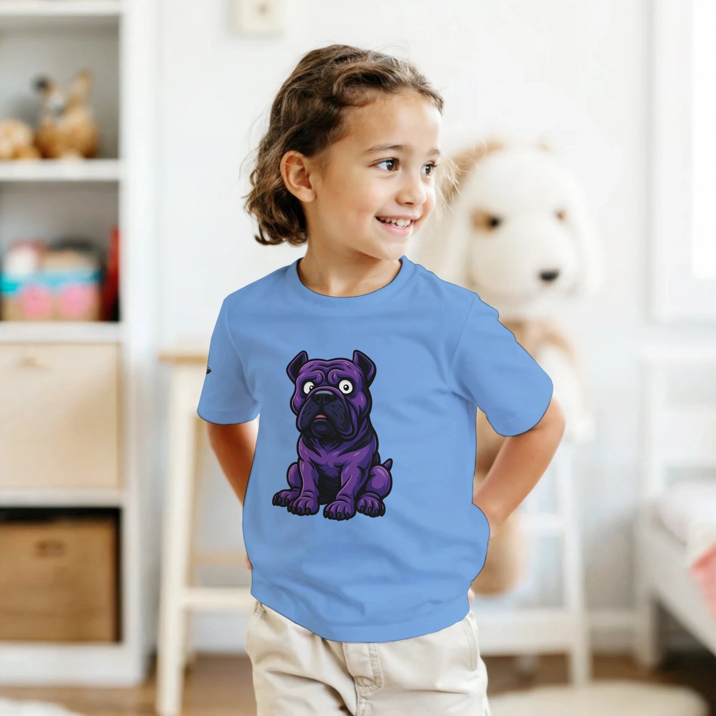 T-shirt enfant unisexe classique ras du cou bleu Cane Corso humour