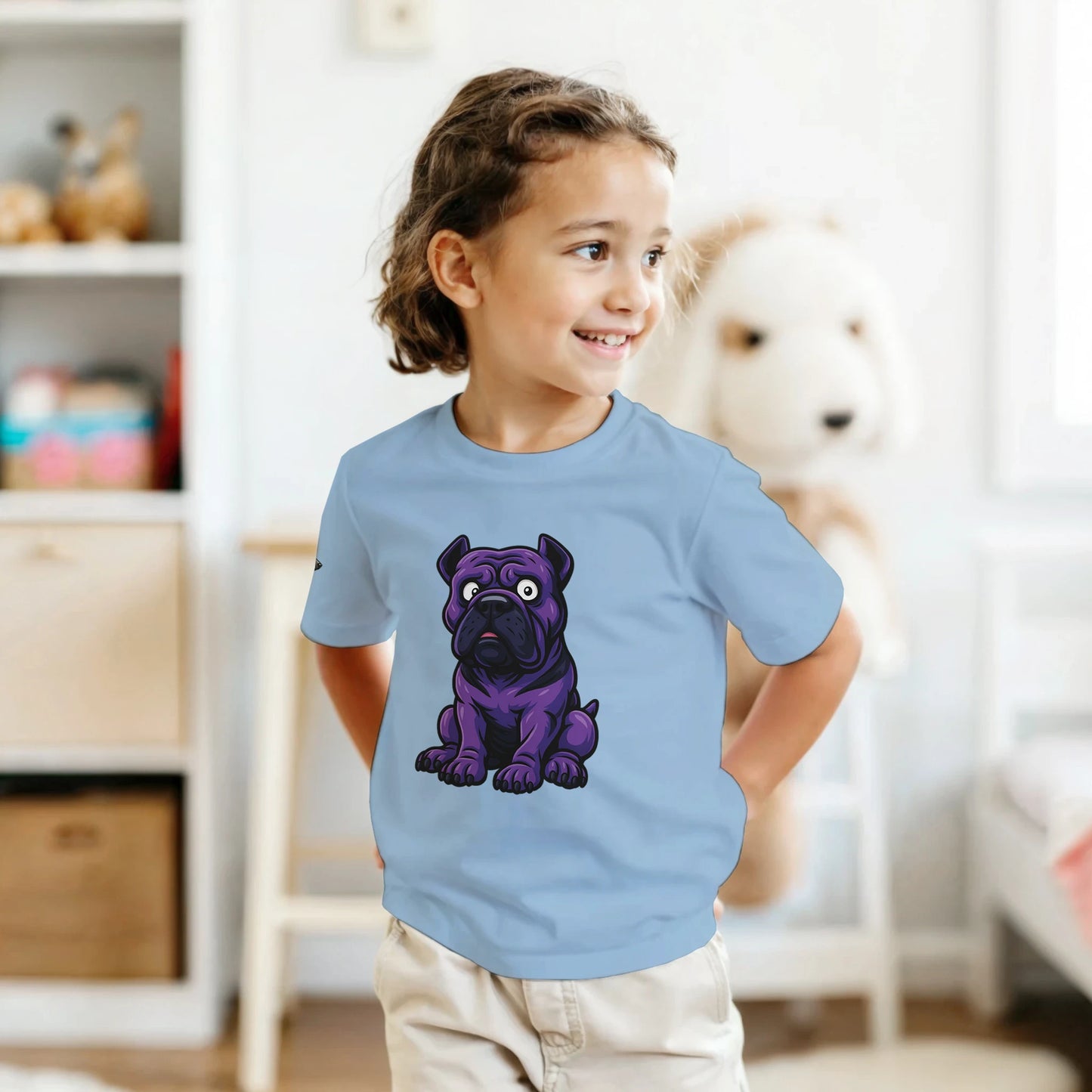 T-shirt enfant unisexe classique ras du cou bleu Cane Corso humour