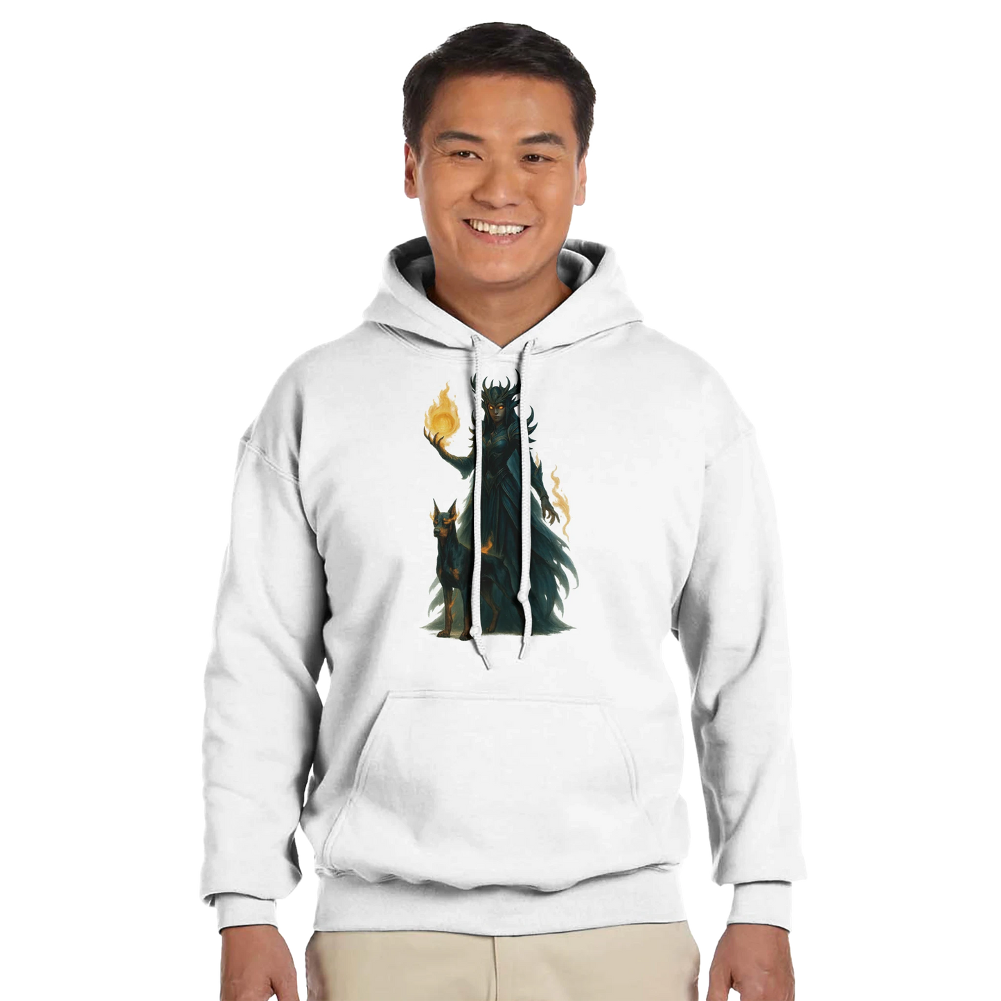 Sweat à capuche adulte unisexe classique blanc Fantastique Dobermann