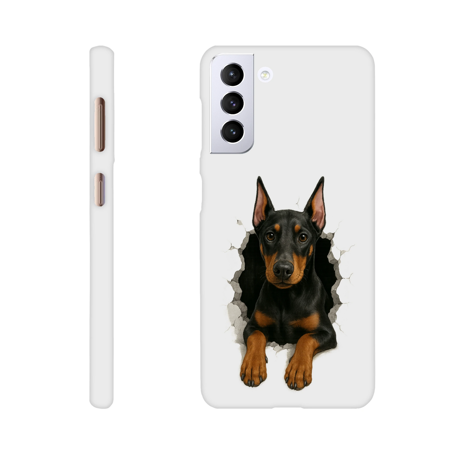 Coque de téléphone pour Samsung Galaxy S-Dobermann trou mur