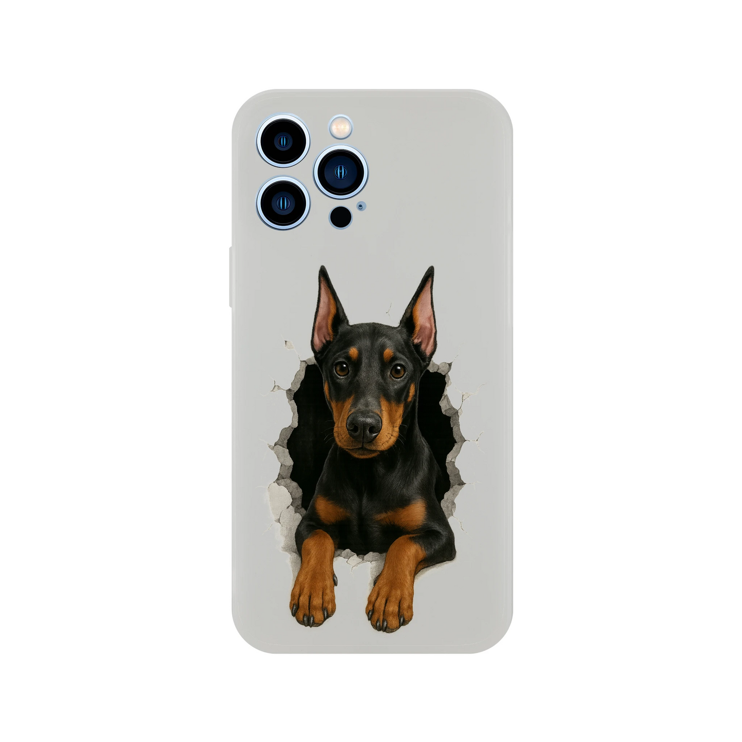 Coque pour Iphone Dobermann trou mur