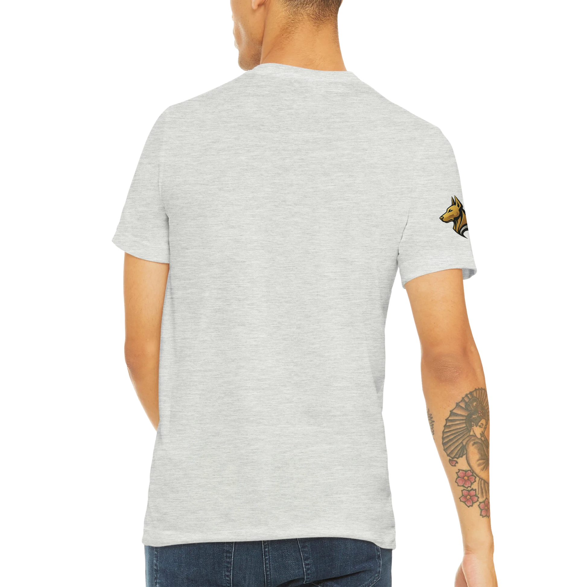 T-shirt sport unisexe Triblend adulte uni avec logo sur manche droite MolossDesign