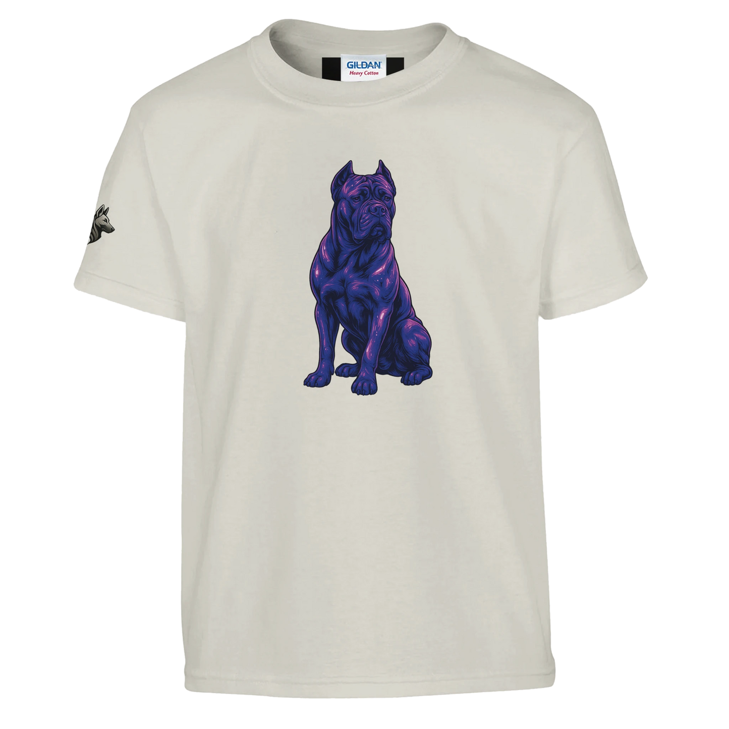 T-shirt enfant classique ras du cou Cane Corso 2 avec logo sur manche droite MolossDesign