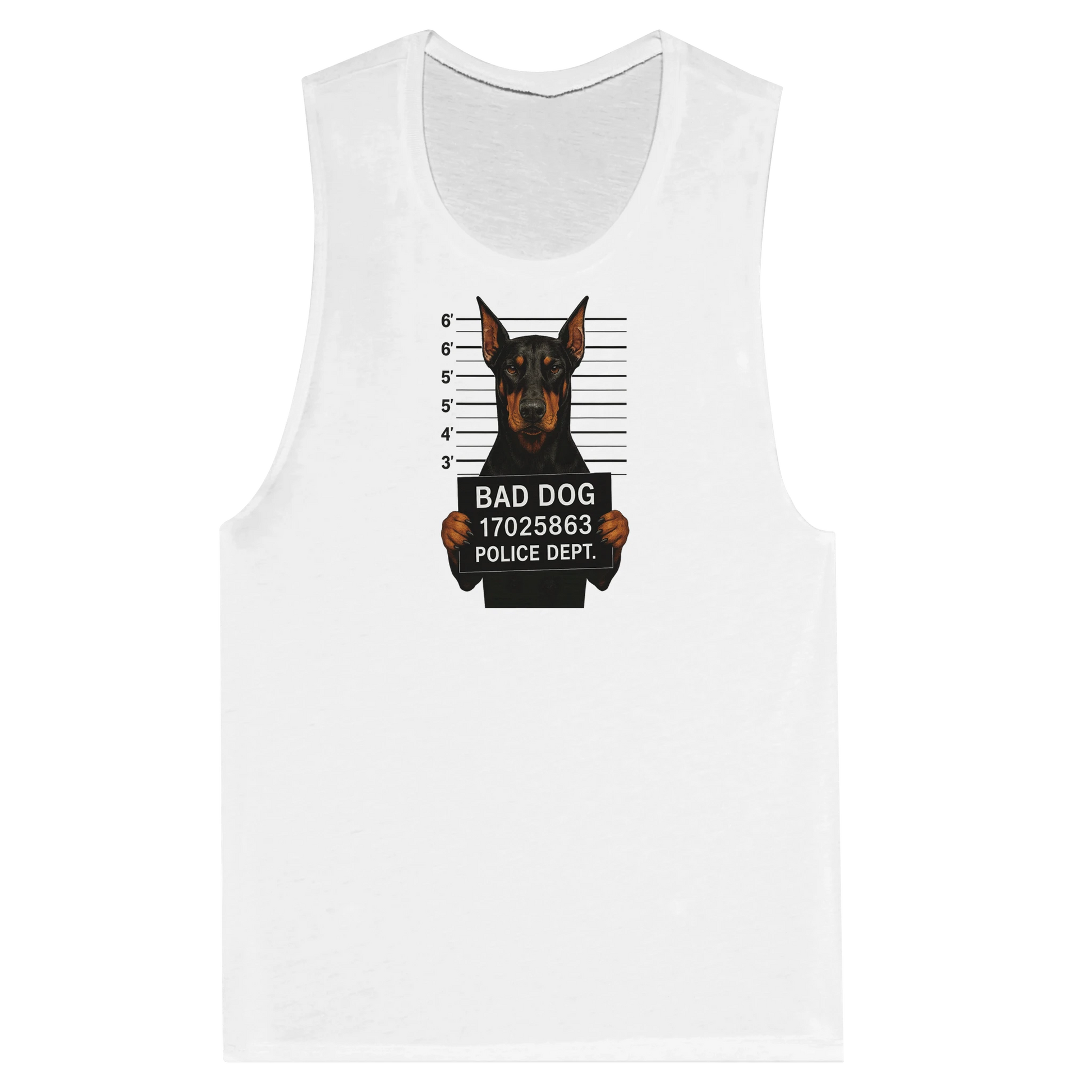 Débardeur pour femme blanc Bad dog Dobermann