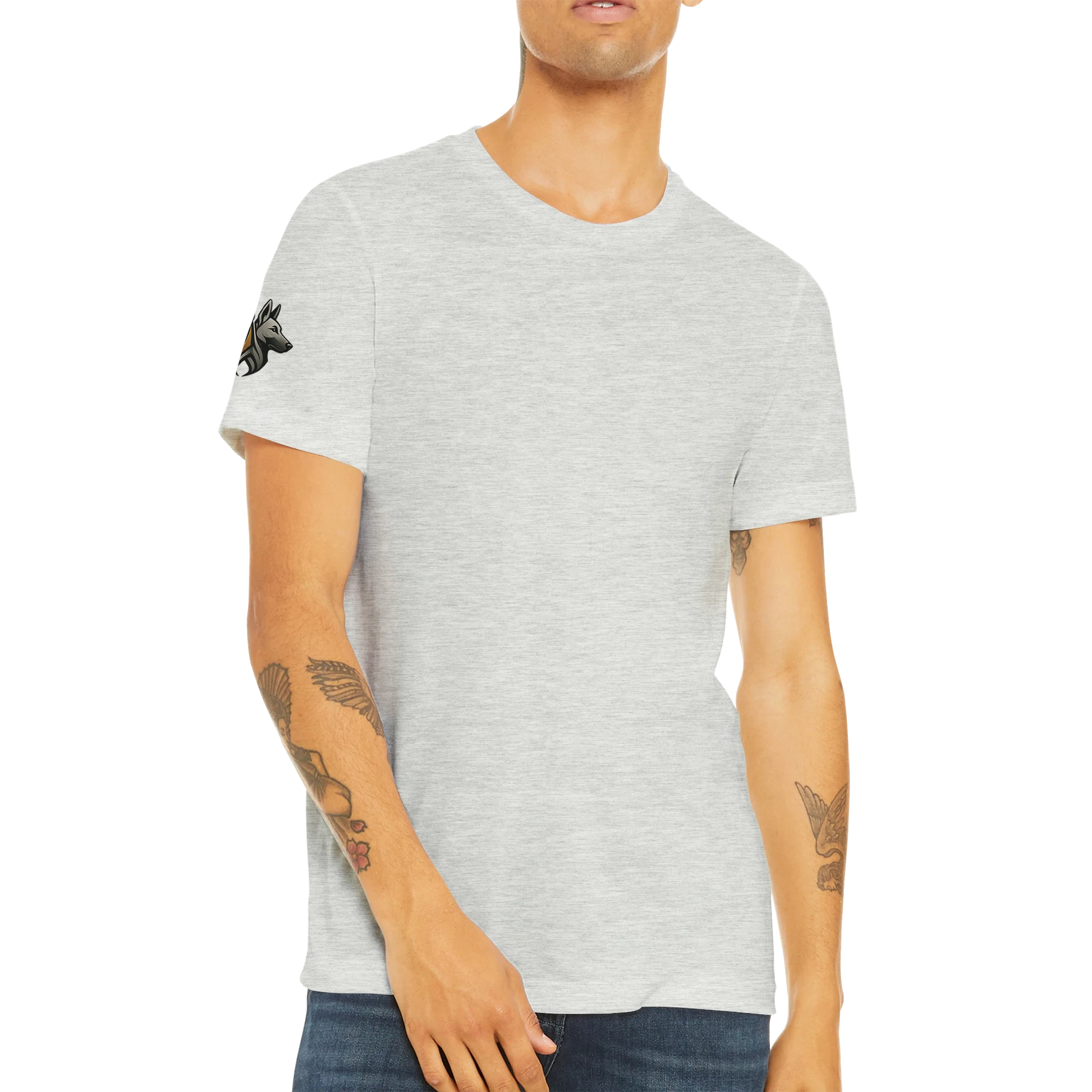 T-shirt sport unisexe Triblend adulte uni avec logo sur manche droite MolossDesign