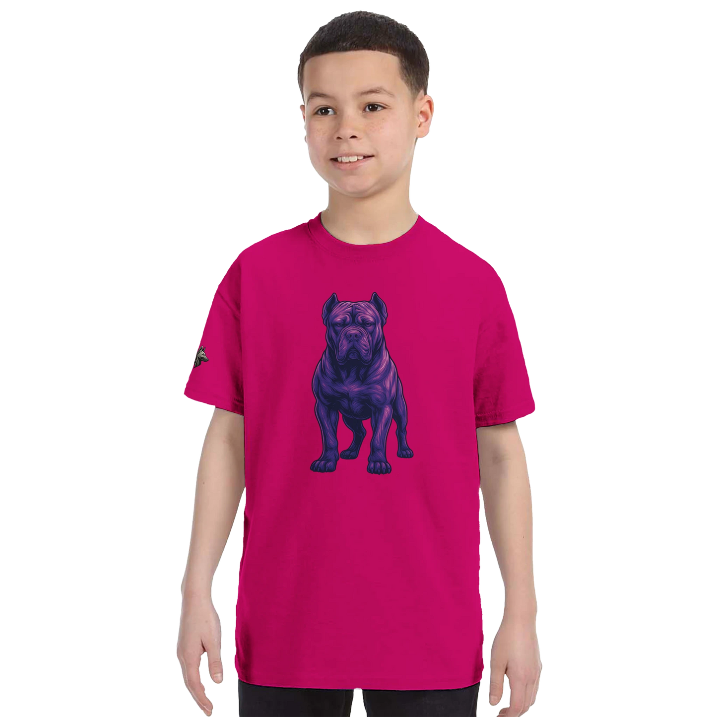 T-shirt enfant unisexe classique ras du cou fuchsia Cane Corso
