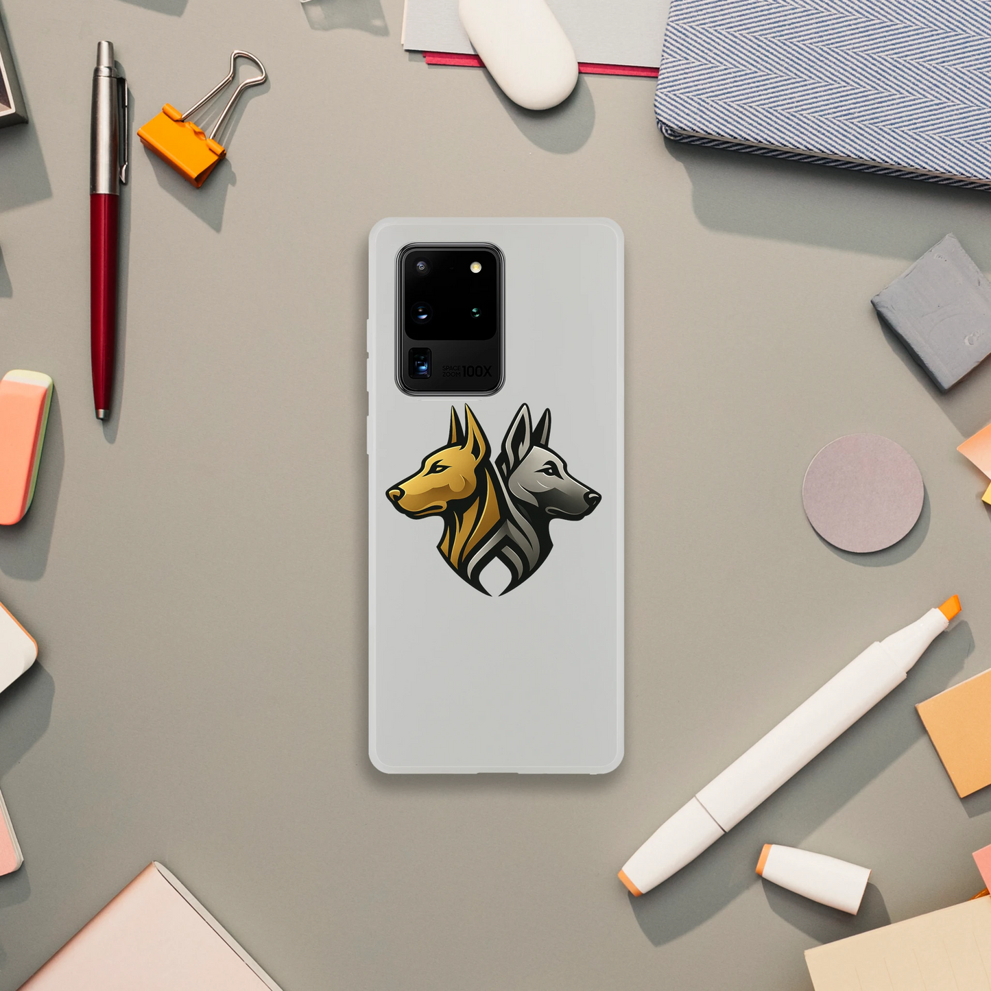 Coque transparente pour Samsung Galaxy avec logo de la marque MolossDesign