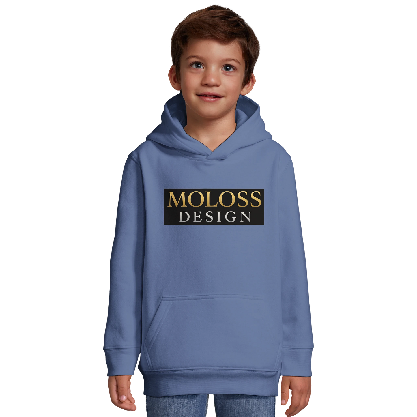Sweat-shirt à capuche enfant bleu MolossDesign