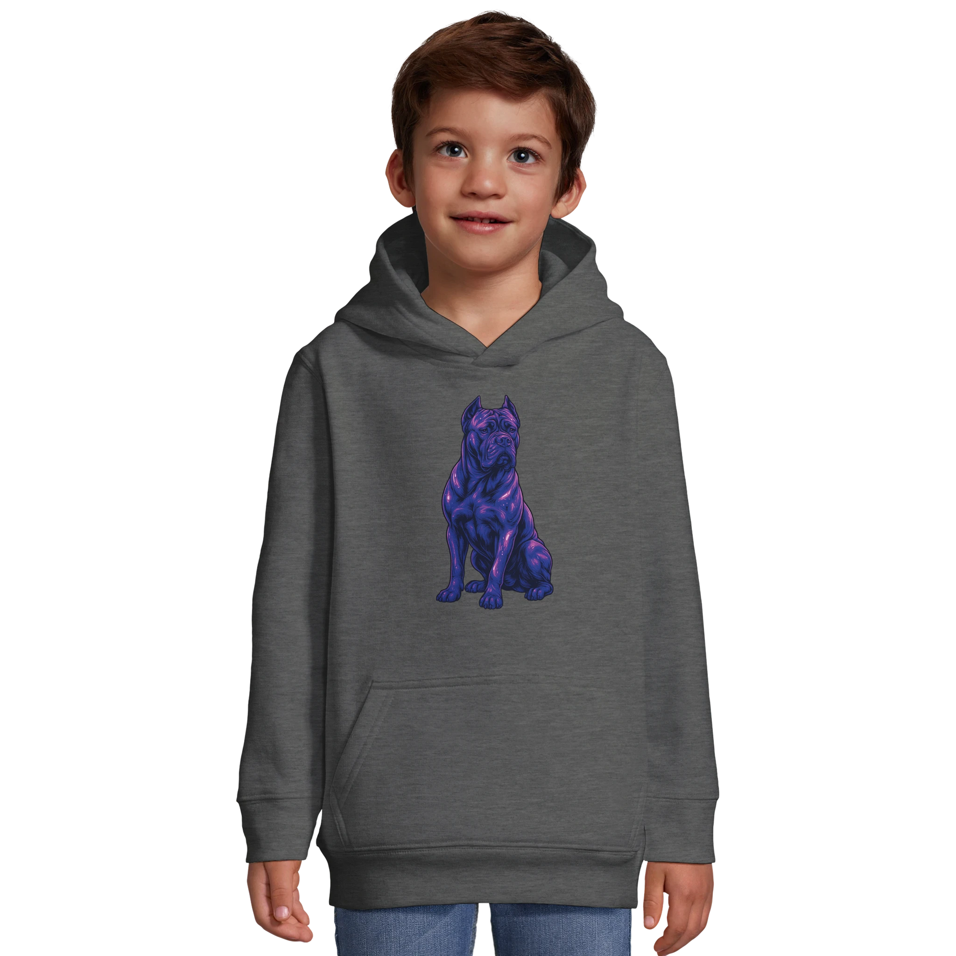 Sweat-shirt à capuche enfant gris Cane Corso