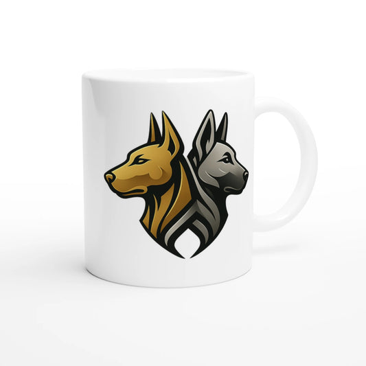 Mug en céramique blanche de 443 ml (15 oz) Cane Corso logo MolossDesign