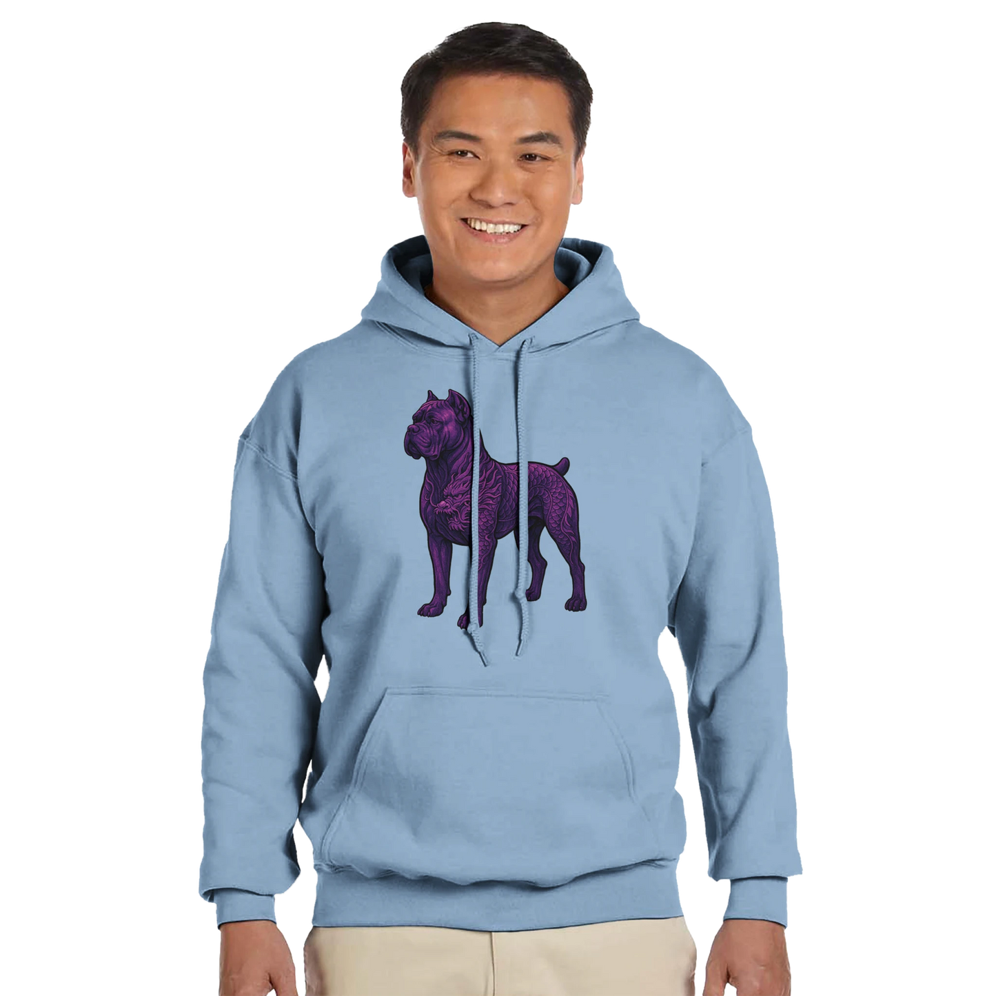 Sweat à capuche adulte unisexe classique bleu Dragon Cane Corso