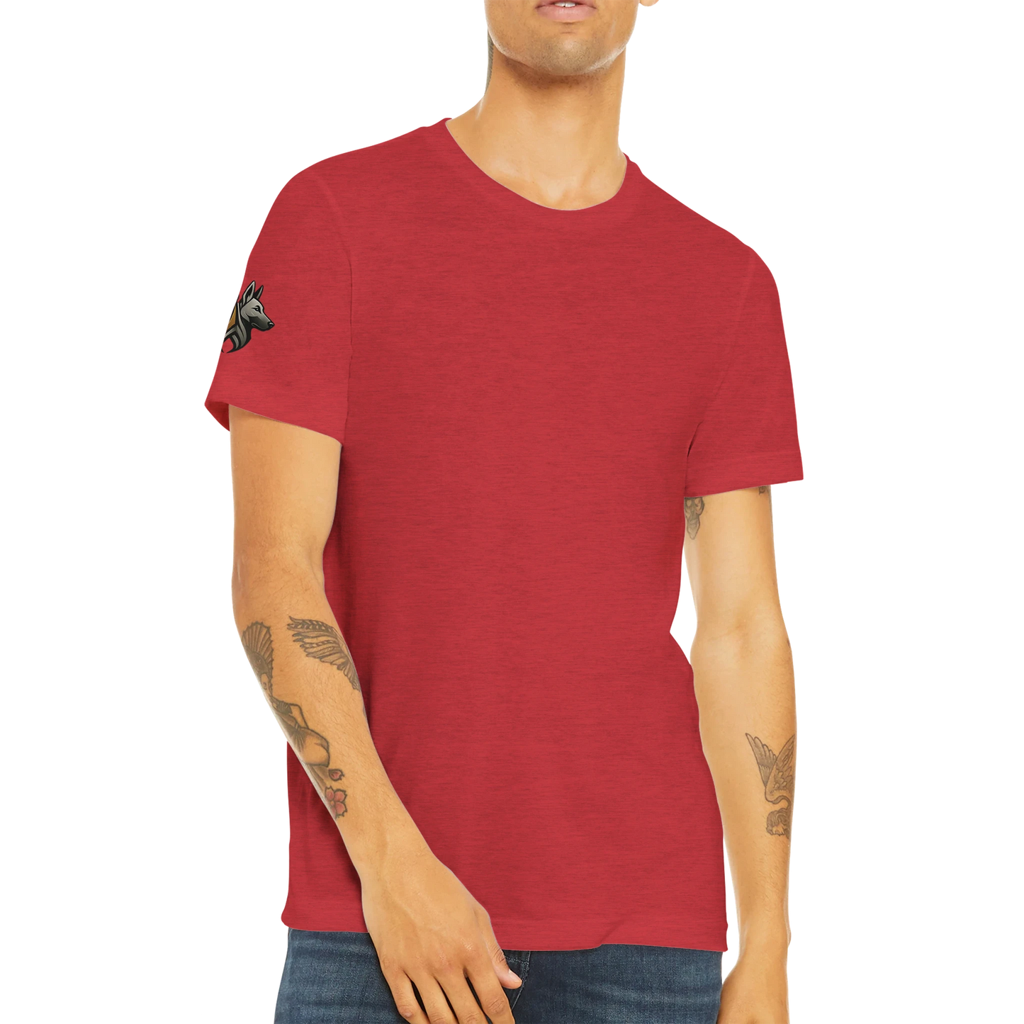 T-shirt sport unisexe Triblend adulte uni avec logo sur manche droite MolossDesign