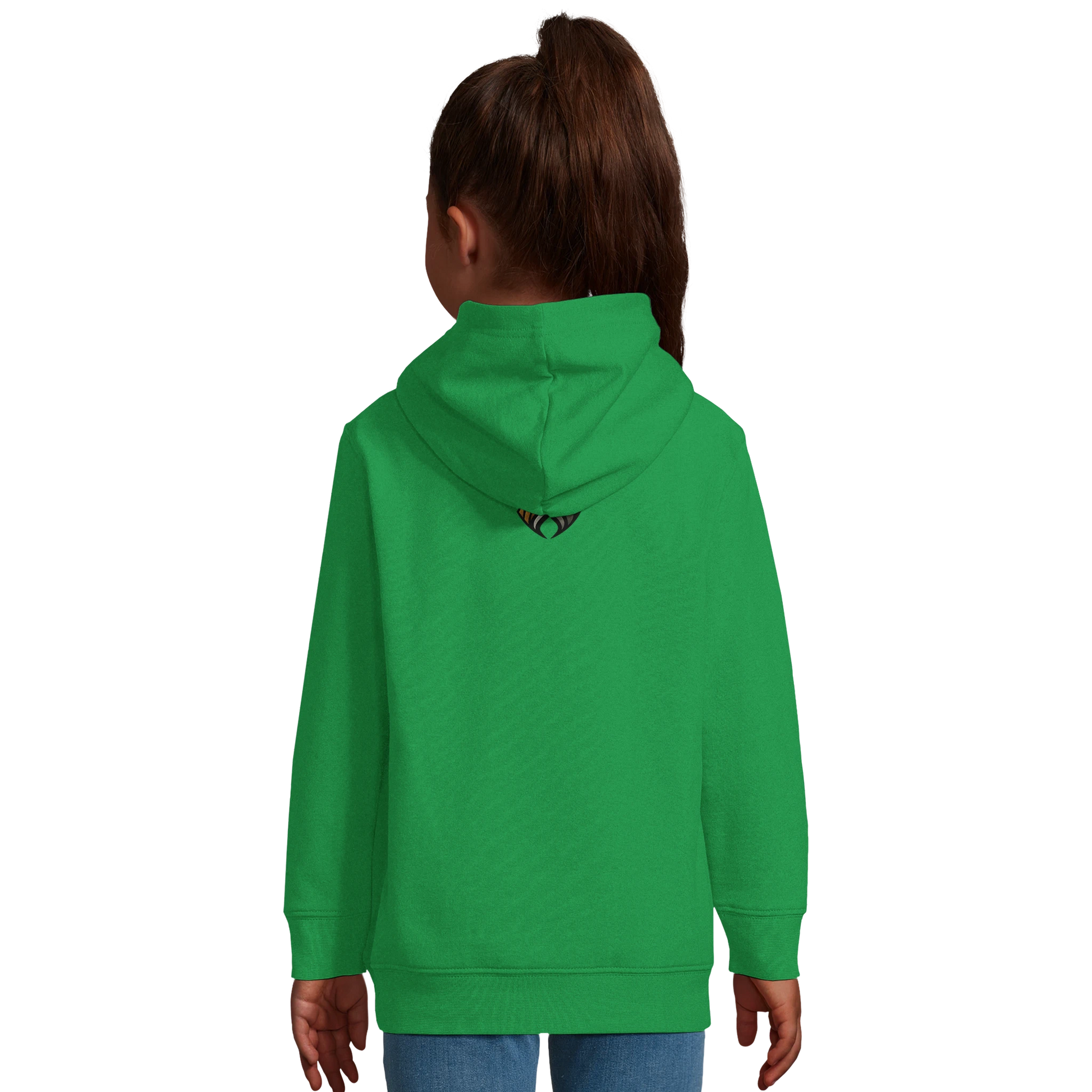 Sweat-shirt à capuche enfant mélange recyclé Dobermann humour2 avec logo sur le dos MolossDesign