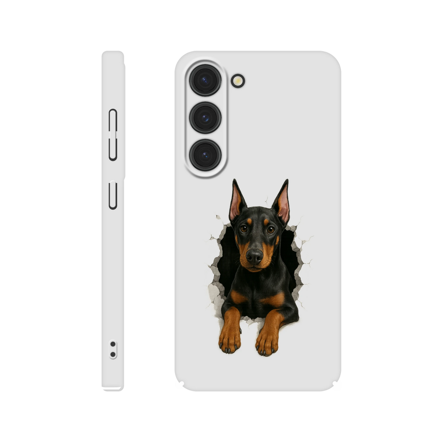 Coque de téléphone pour Samsung Galaxy S-Dobermann trou mur