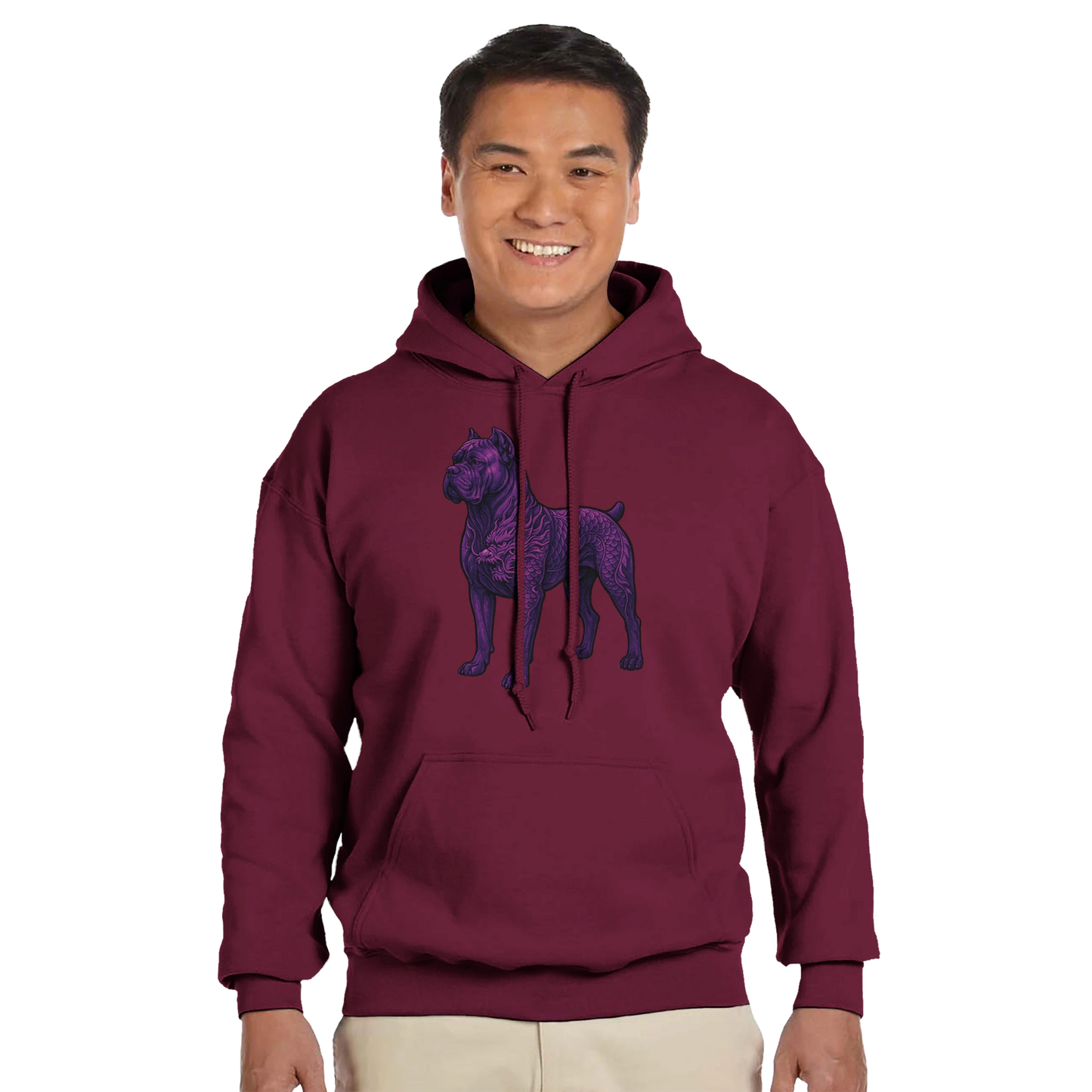 Sweat à capuche adulte unisexe classique rouge Dragon Cane Corso