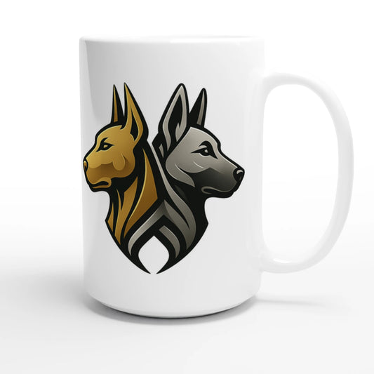 Mug en céramique blanche de 443 ml (15 oz) Cane Corso logo MolossDesign