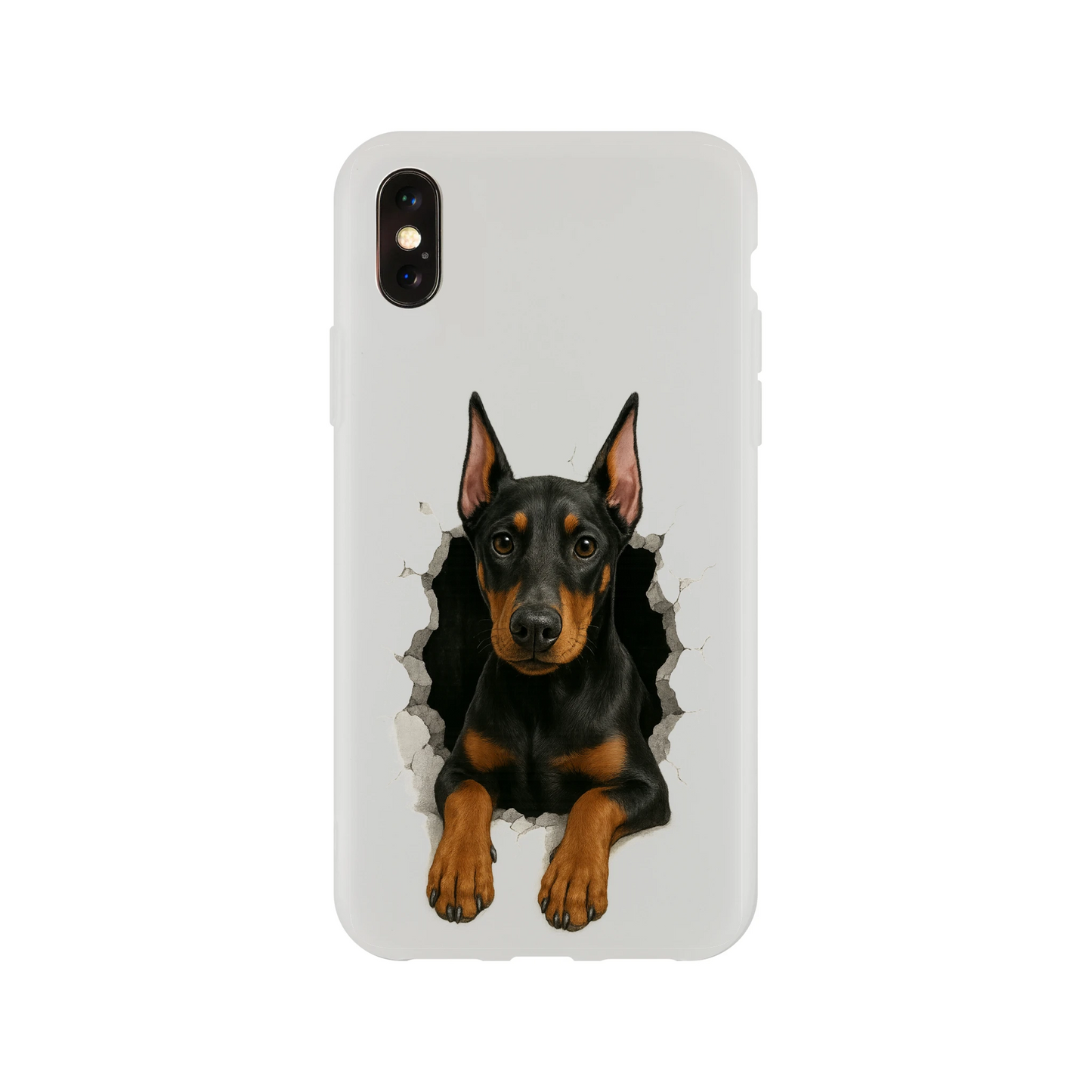 Coque pour Iphone Dobermann trou mur