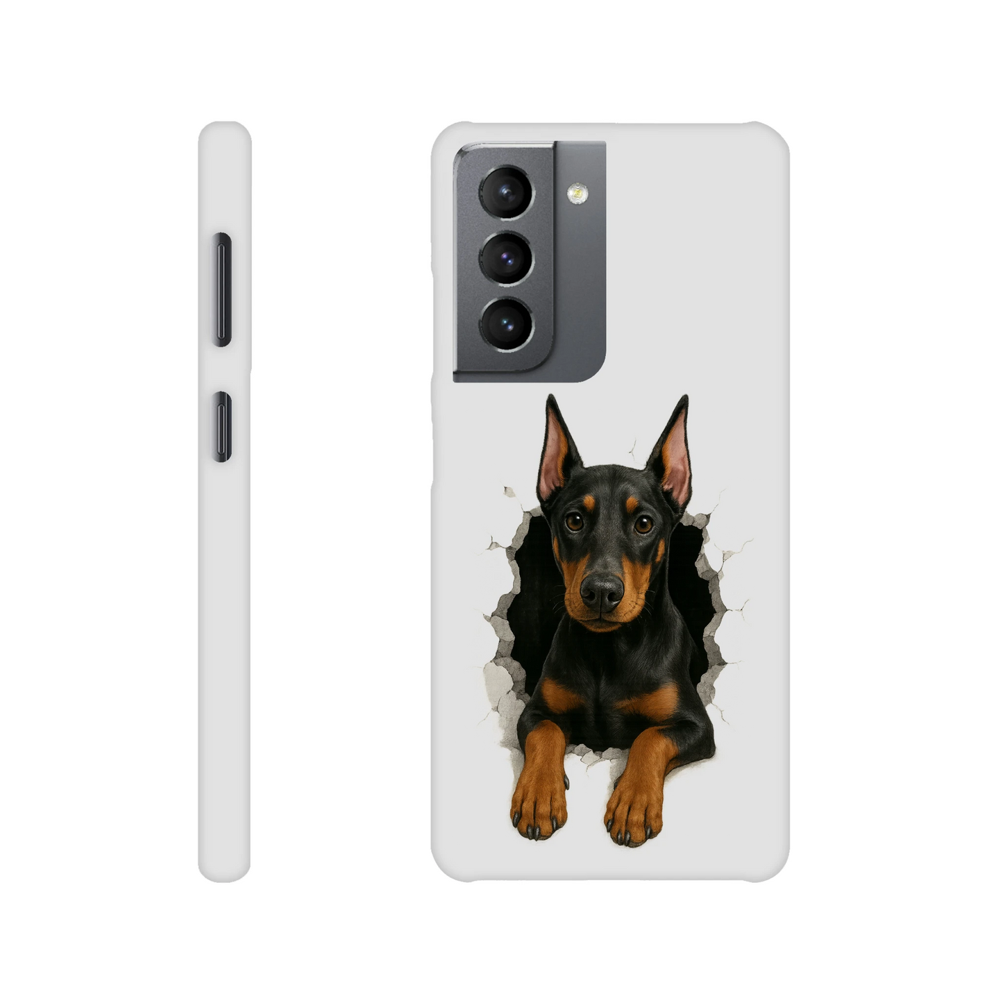 Coque de téléphone pour Samsung Galaxy S-Dobermann trou mur