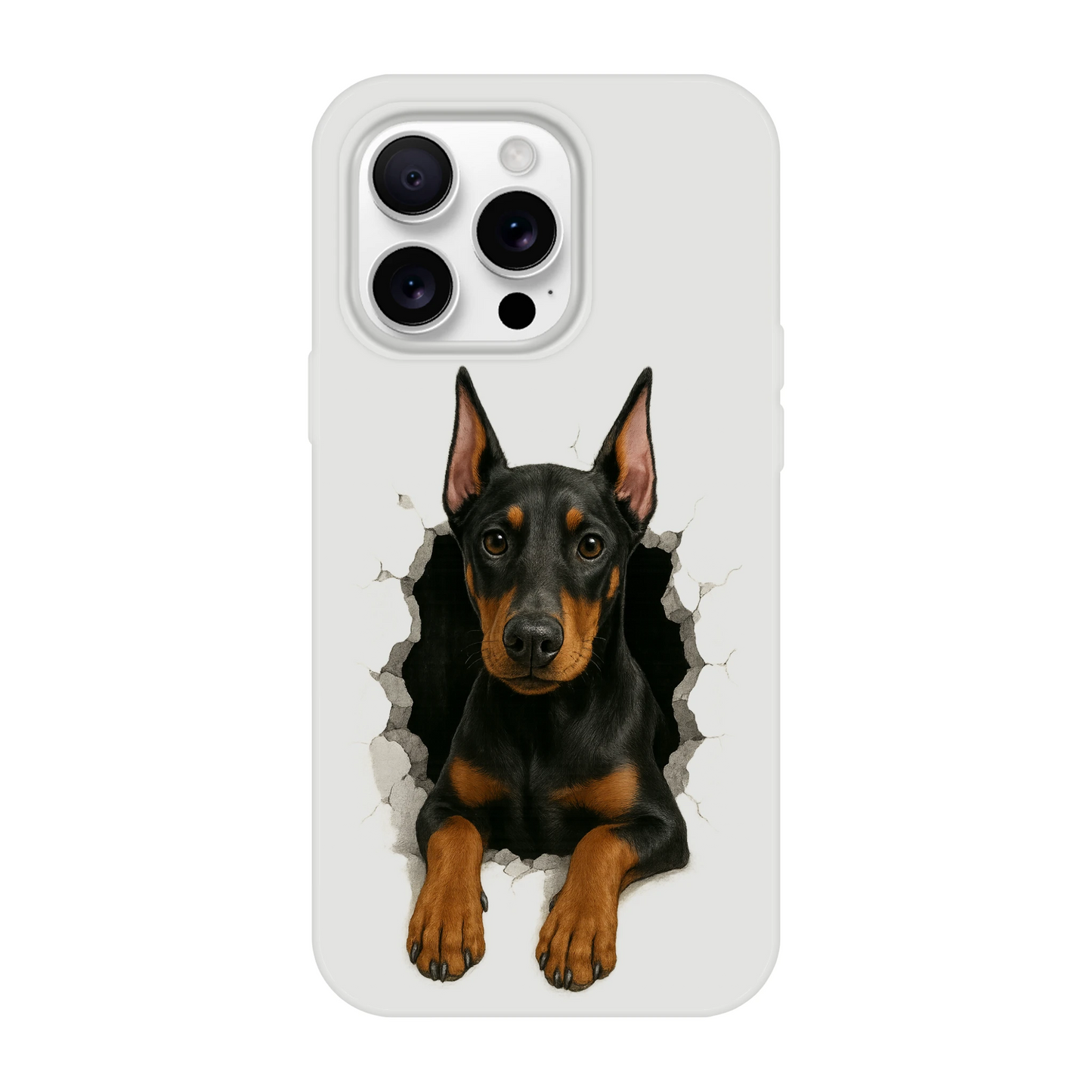 Coque pour Iphone Dobermann trou mur