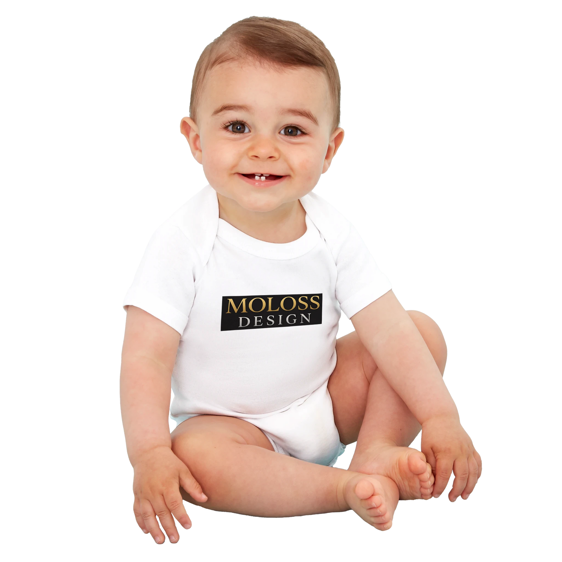 Body bébé blanc coton bio manches courtes MolossDesign 