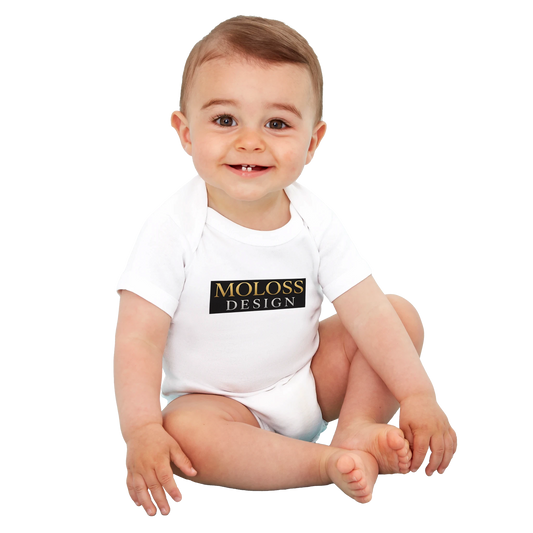 Body bébé blanc coton bio manches courtes MolossDesign 