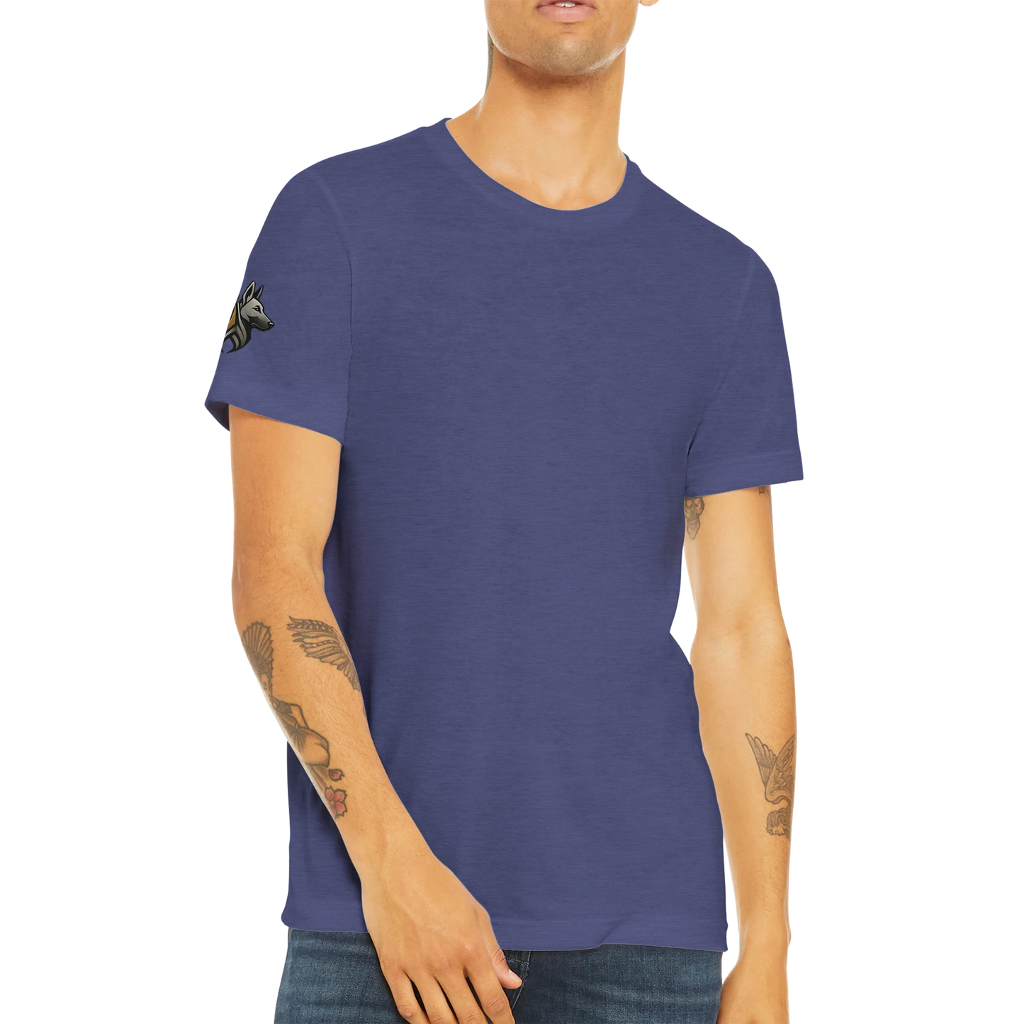 T-shirt sport unisexe Triblend adulte uni avec logo sur manche droite MolossDesign