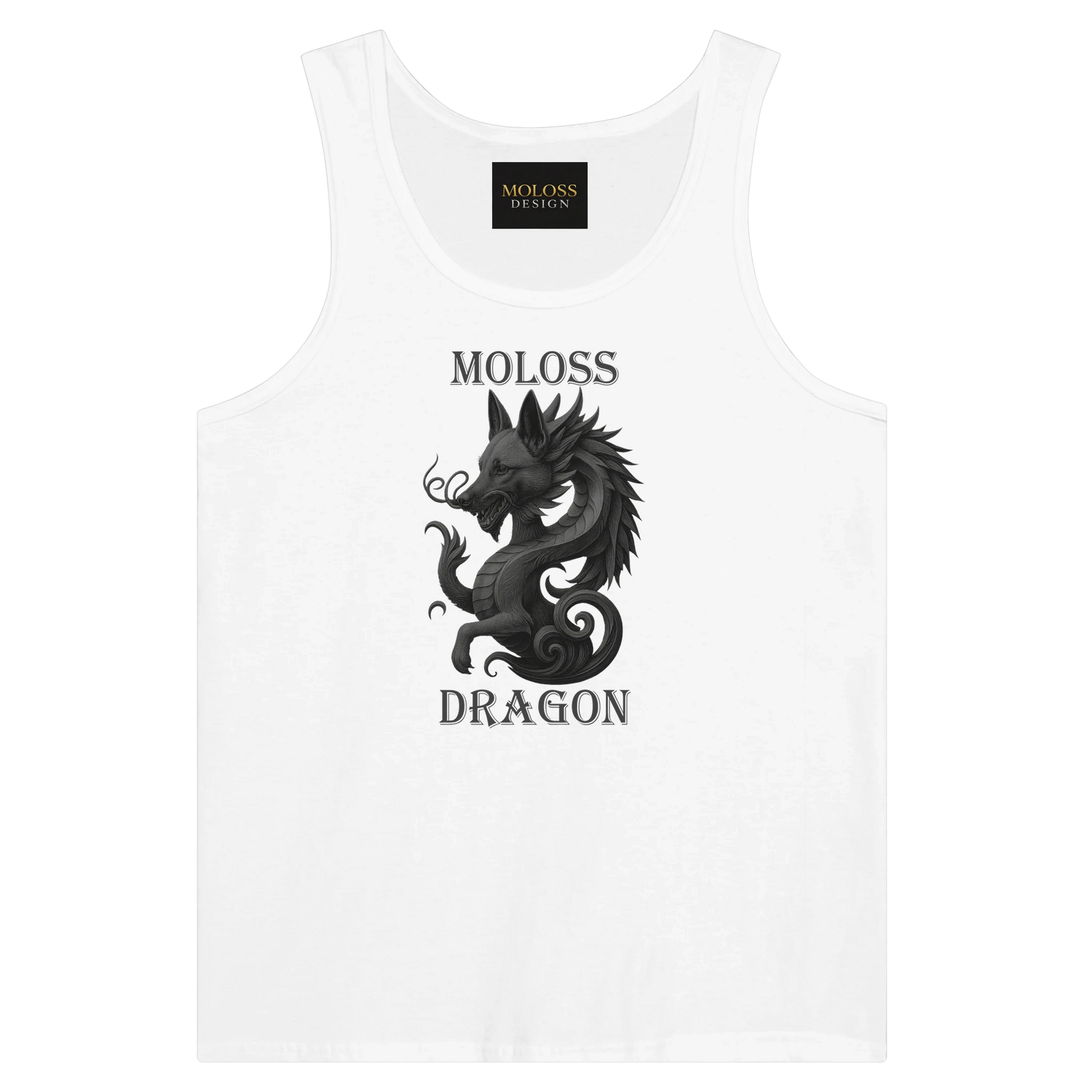 Débardeur adulte unisexe premium blanc Moloss Dragon Malinois
