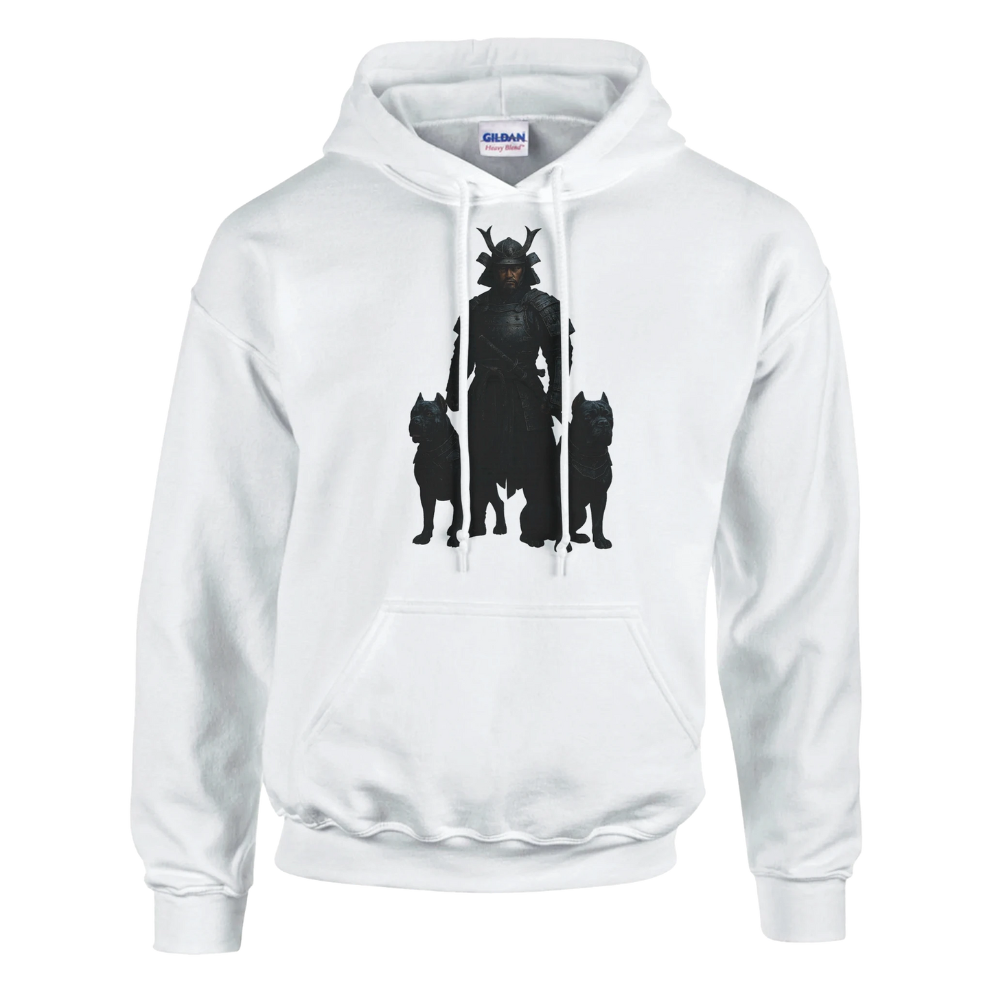 Sweat à capuche adulte unisexe classique blanc Samourai+Cane Corso