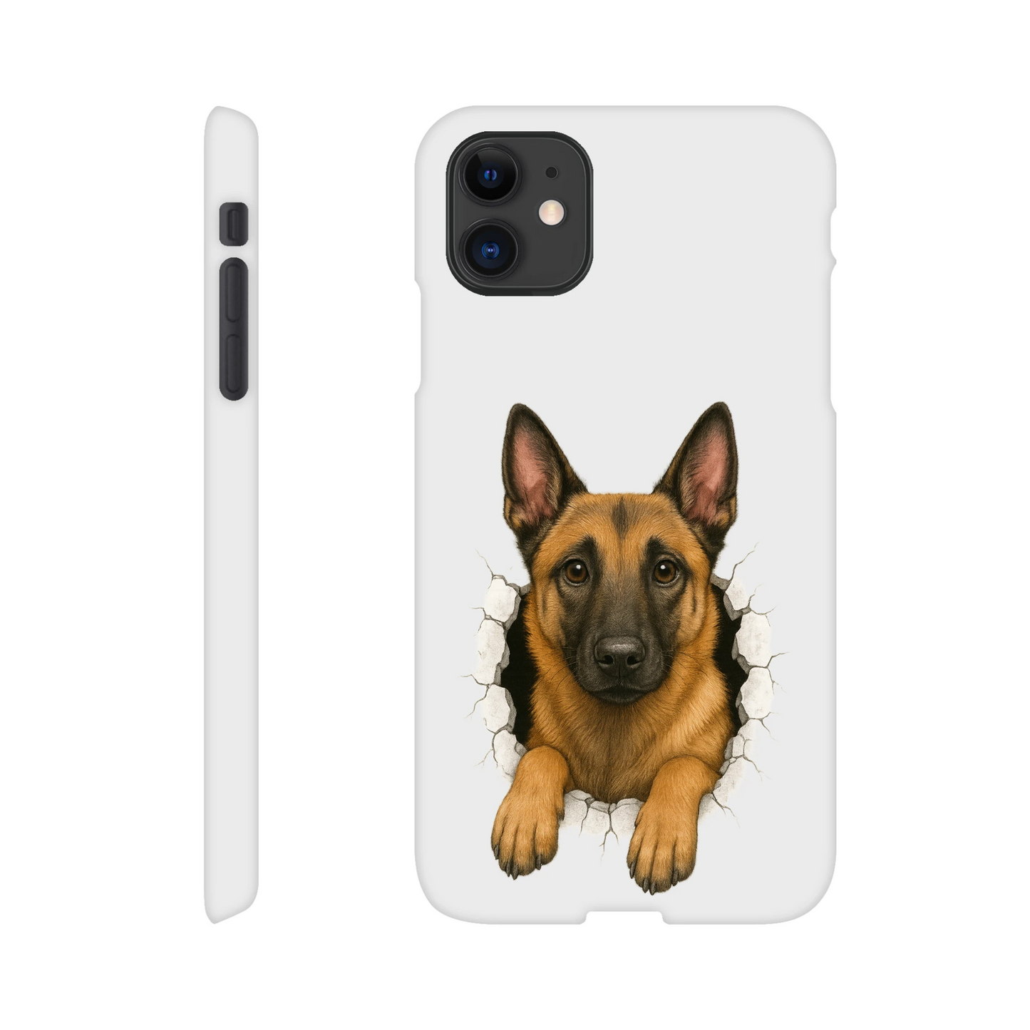 Coque de téléphone pour Iphone Malinois trou mur2