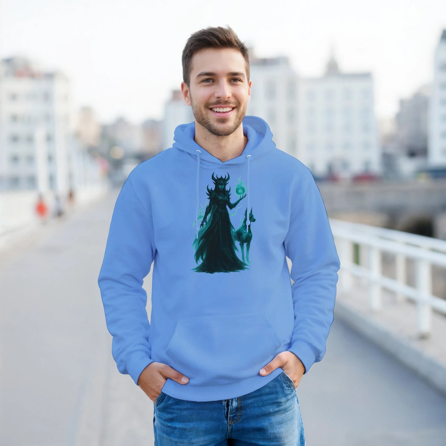 Sweat à capuche adulte unisexe classique bleu Fantastique Dobermann