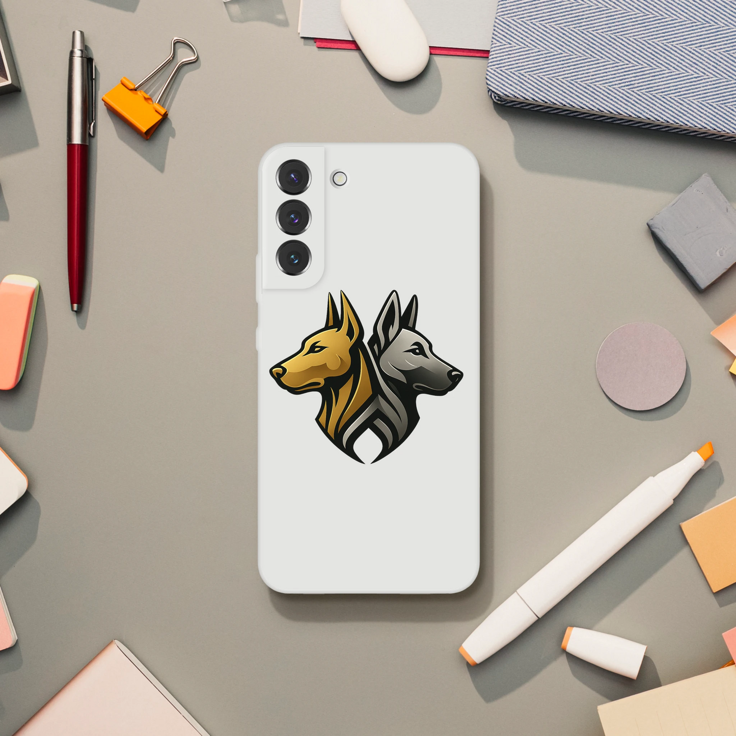 Coque transparente pour Samsung Galaxy avec logo de la marque MolossDesign