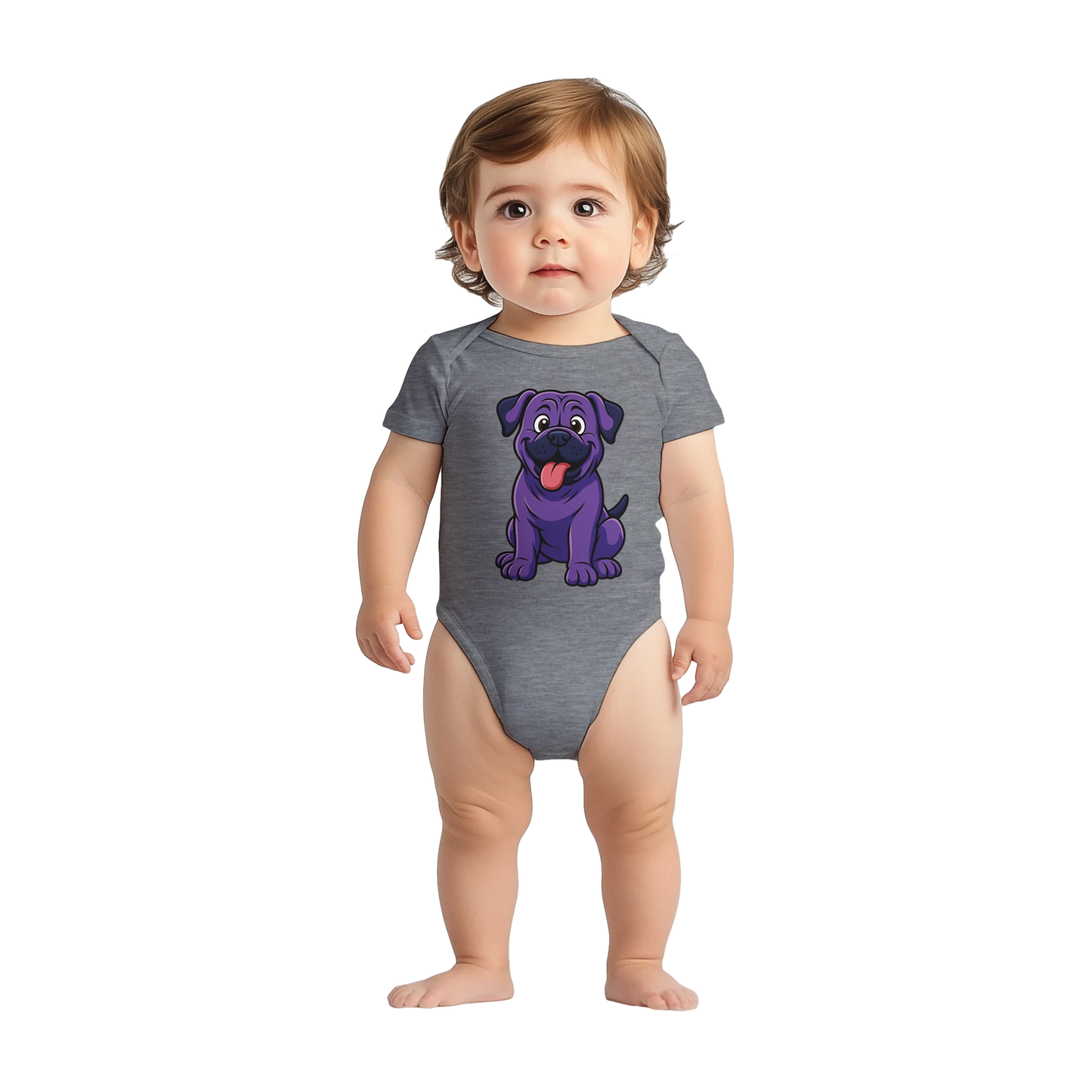 Body bébé gris coton manches courtes Cane Corso