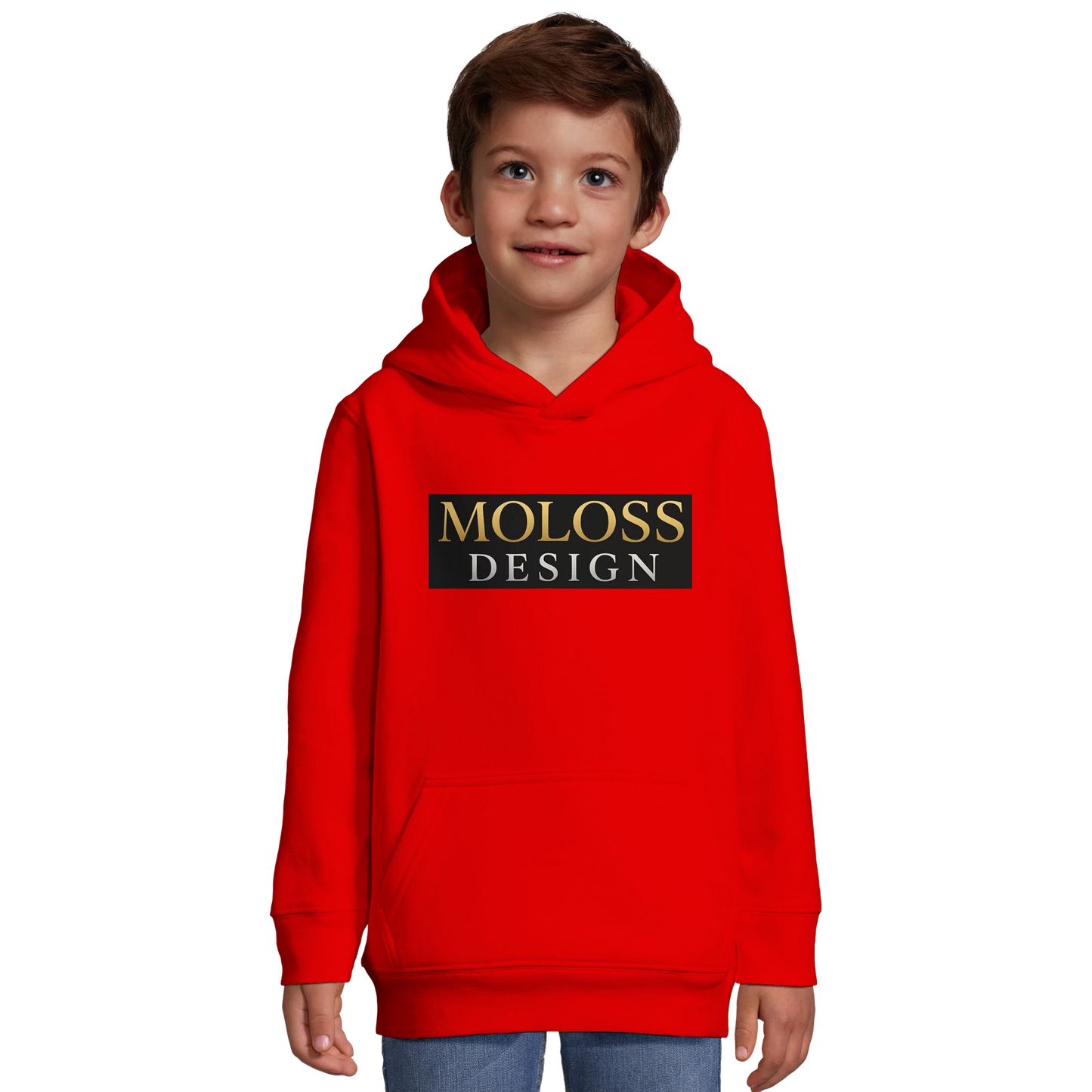 Sweat-shirt à capuche enfant rouge MolossDesign