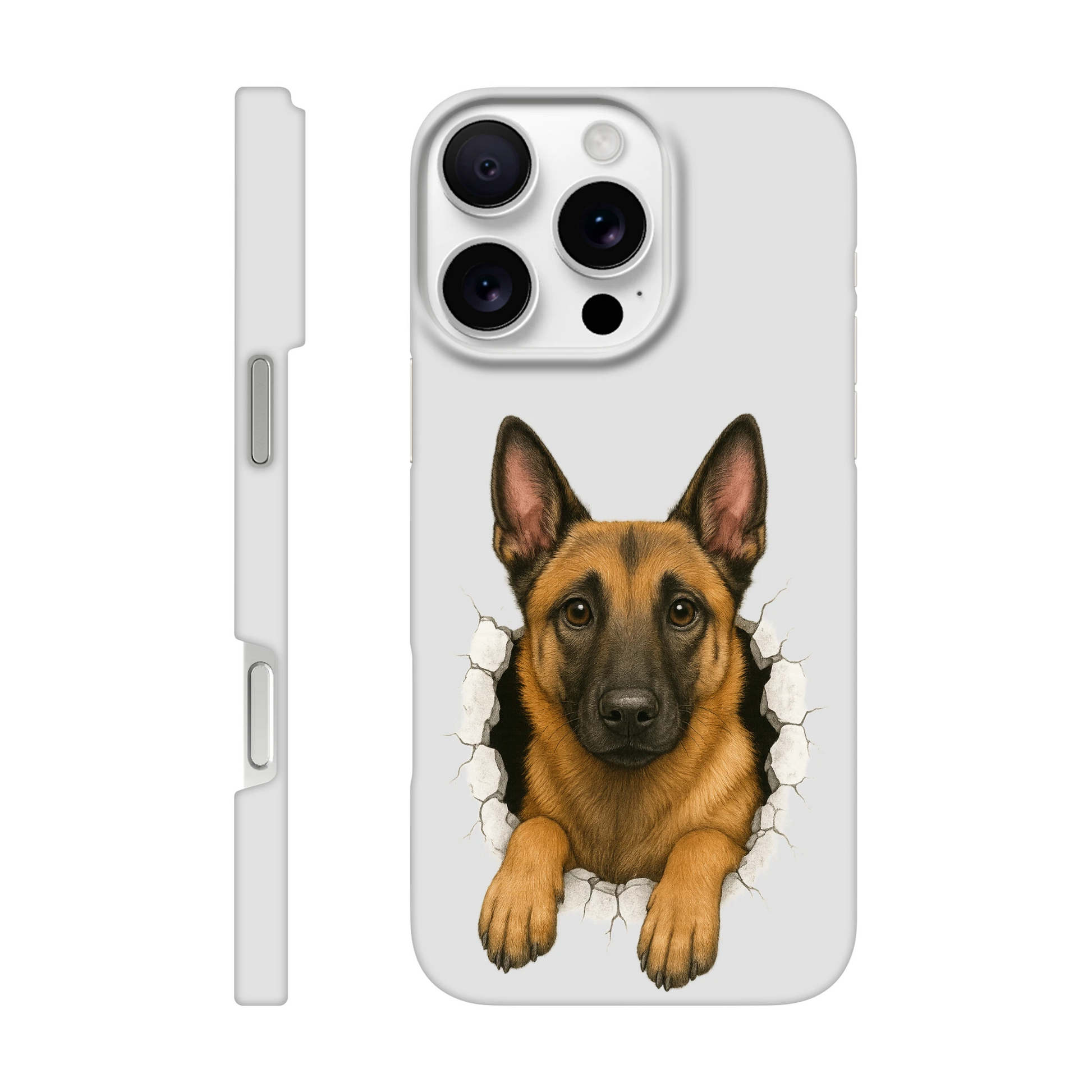 Coque de téléphone pour Iphone Malinois trou mur2