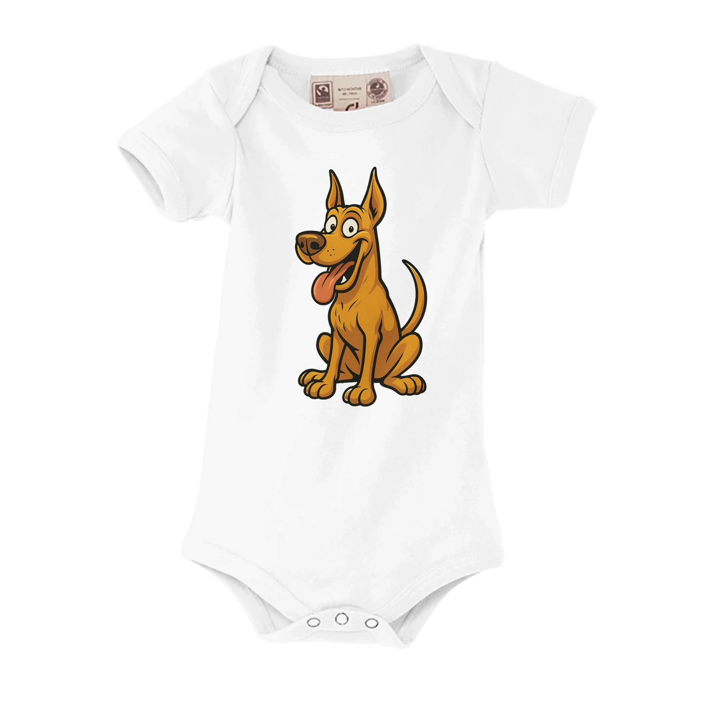 Body bébé blanc coton bio manches courtes Dobermann 