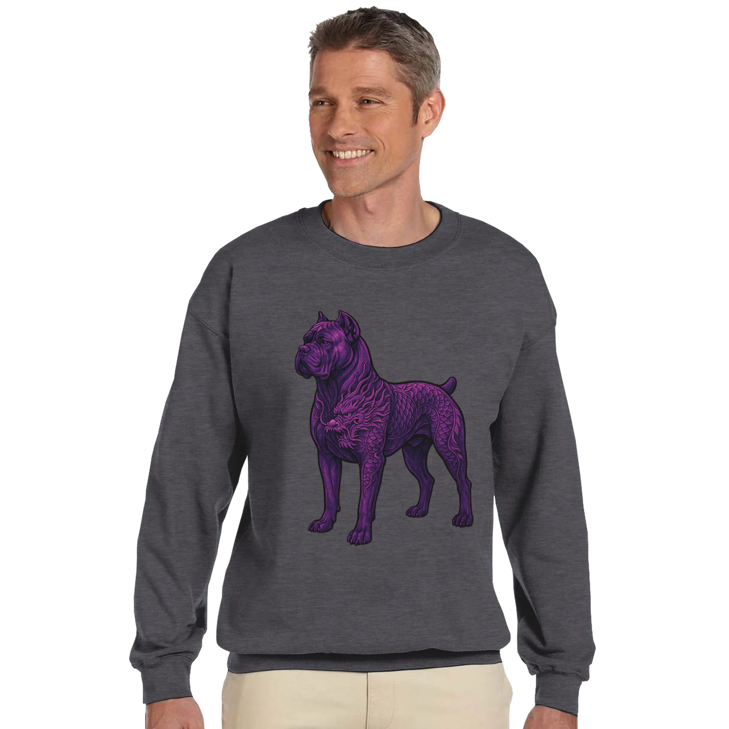 Sweat-shirt adulte unisexe classique ras du cou gris Cane Corso