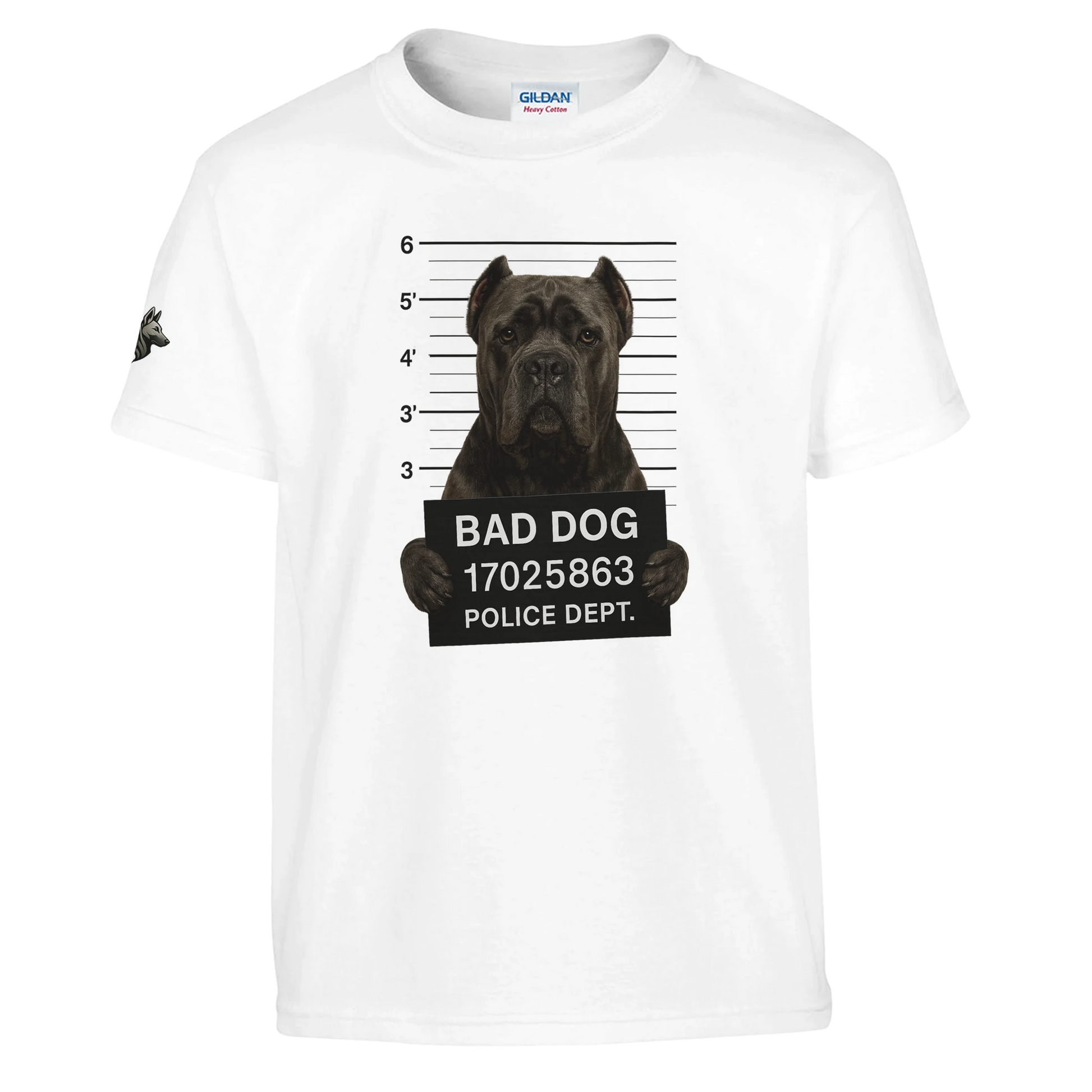 T-shirt enfant unisexe classique ras du cou blanc Bad Dog Cane Corso